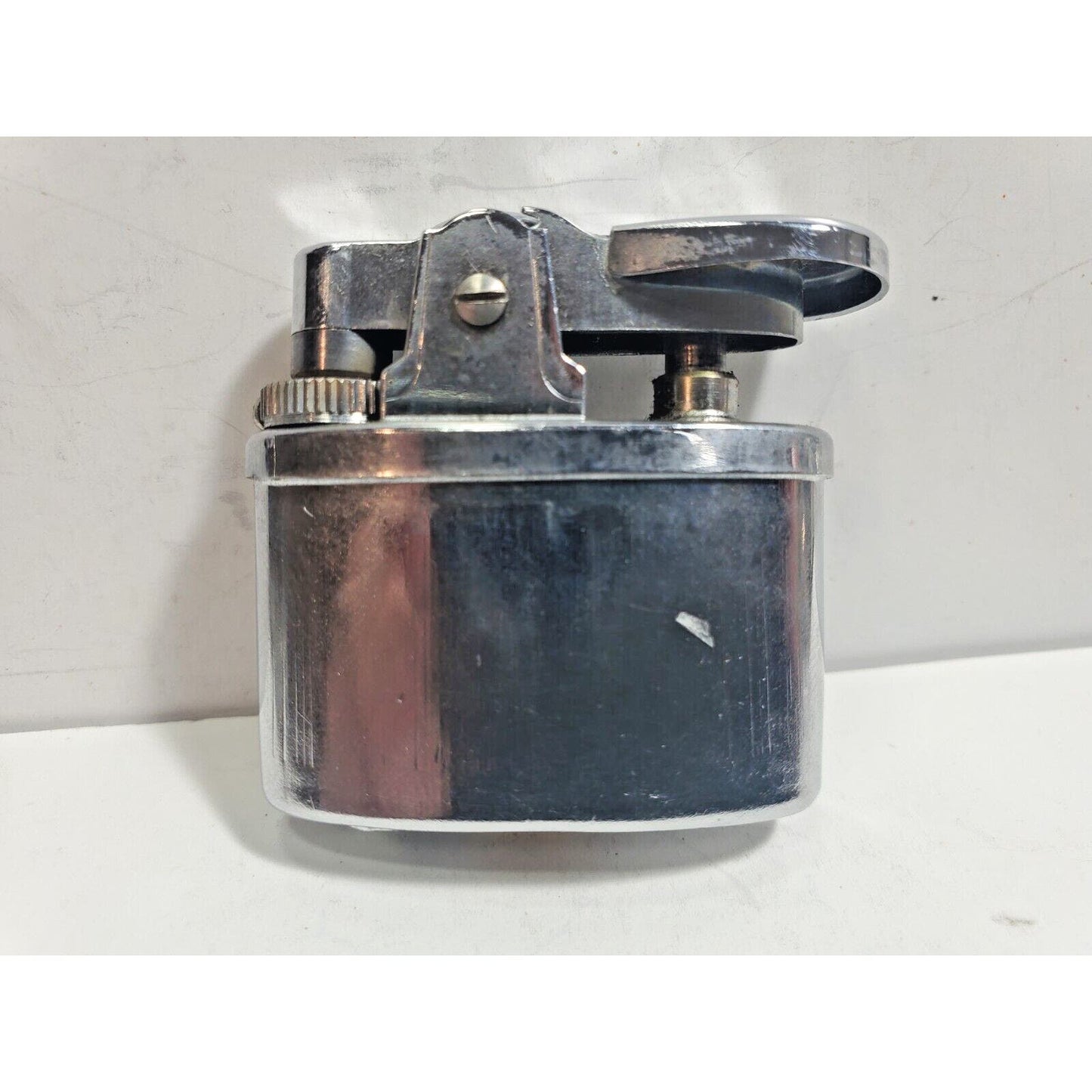 Vintage Working Butane Gas Table Lighter Silver INSERT Fits 37 x 13mm Oval Base