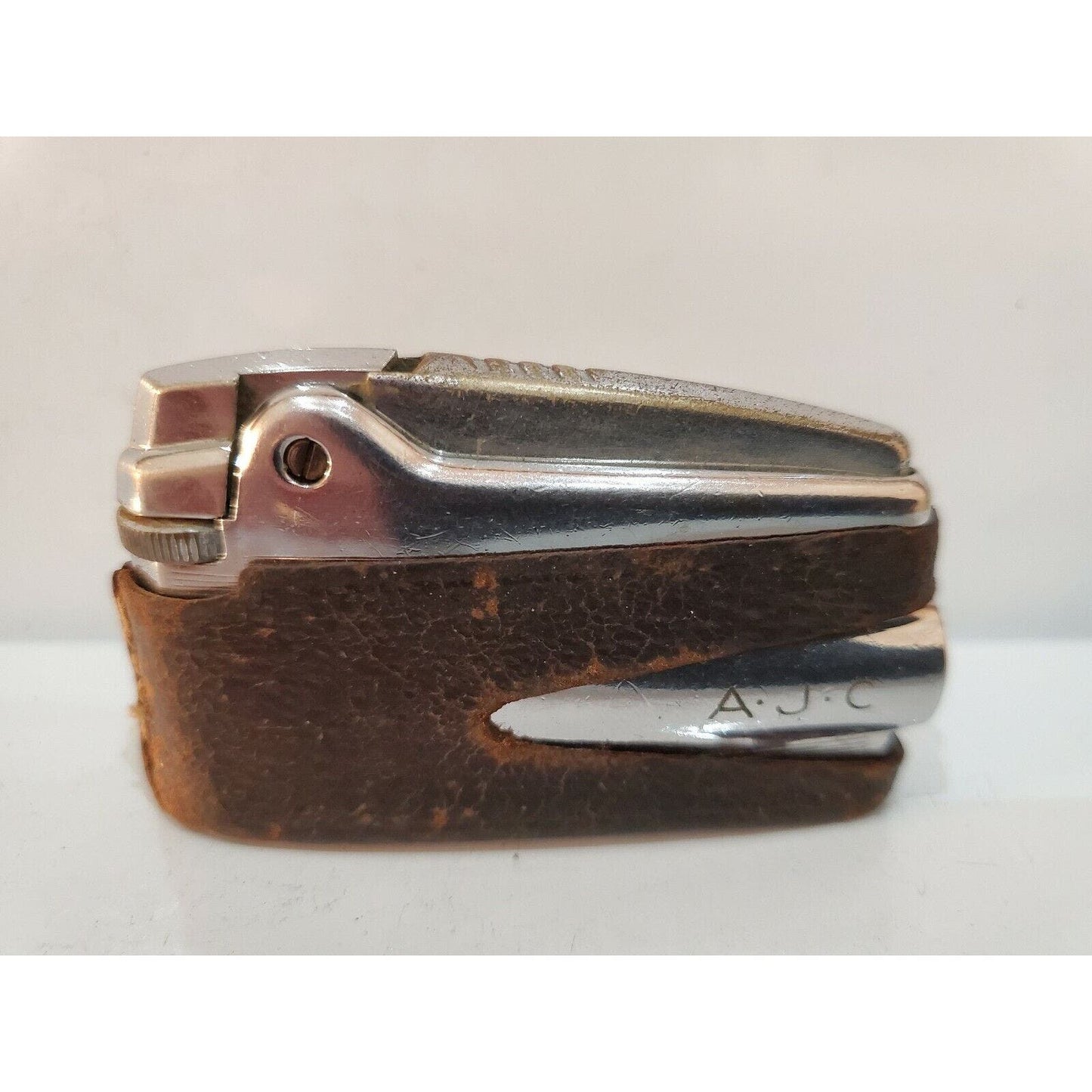 Vintage Working Ronson Premiere Leather Wrapped Adonis Varaflame Lighter 762/26