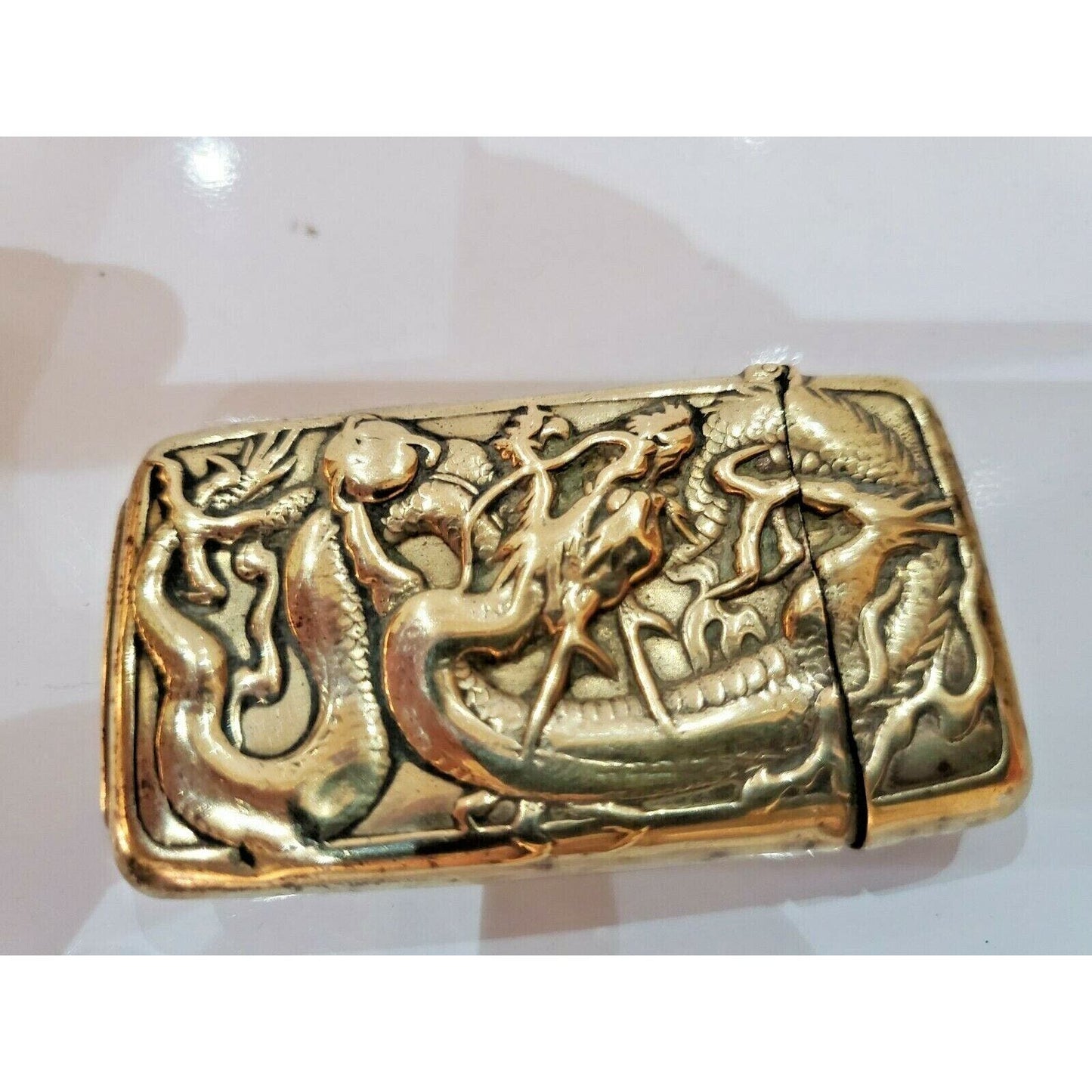 Dragon Antigue Brass Match Safe Vesta Case JAPANESE DRAGON. 3267.31
