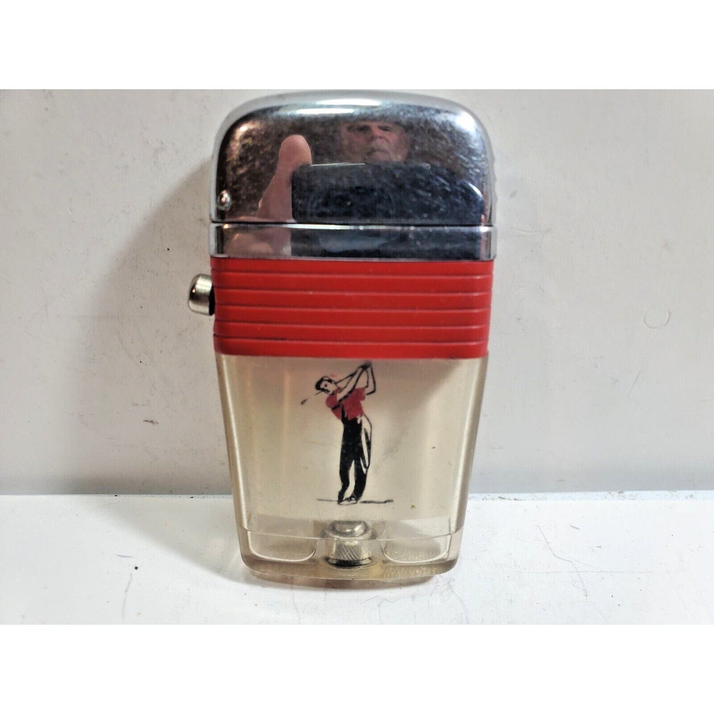GOLF Vintage Working Scripto VU-Lighter Black Band & Swinging Golfer 6031/29