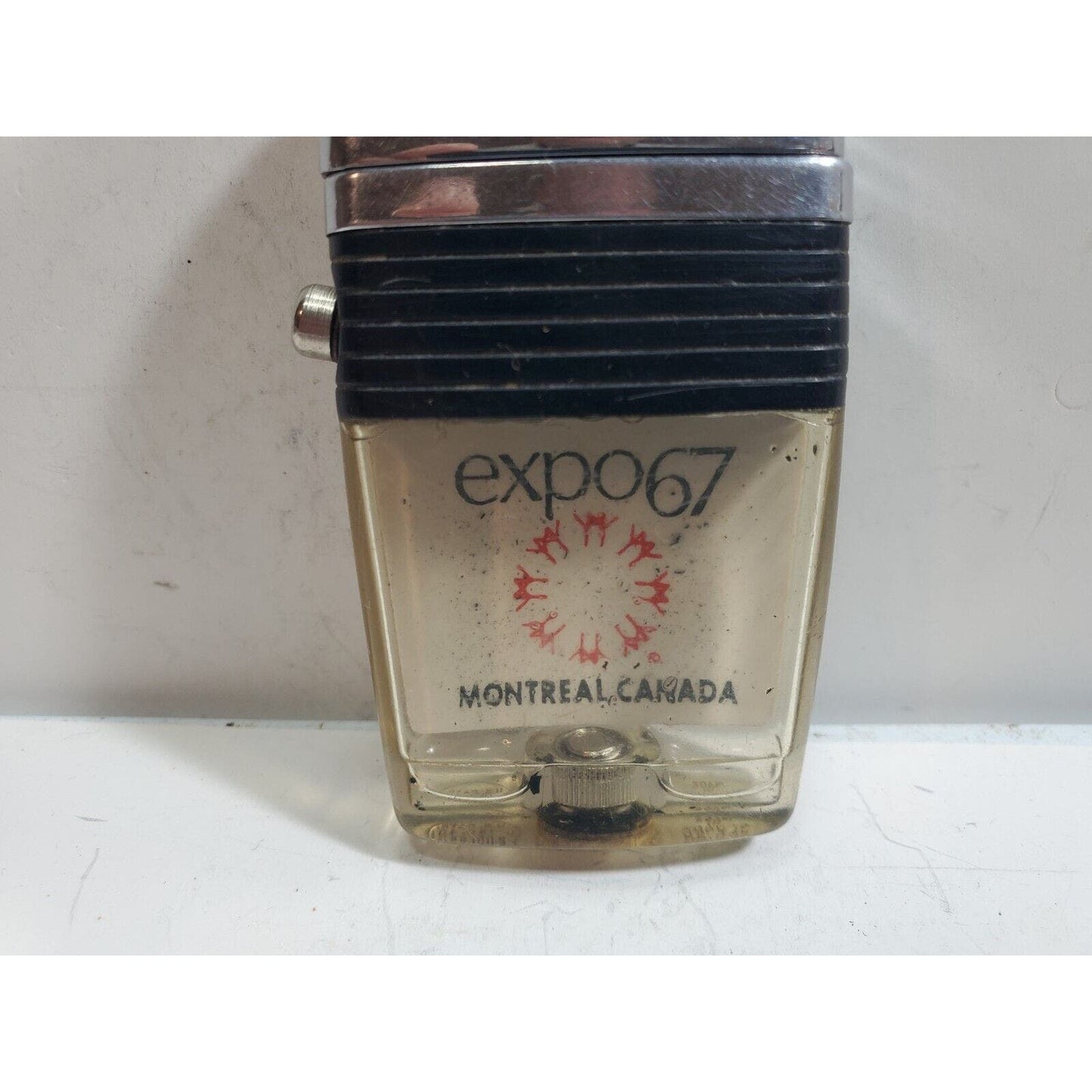 Vintage Working Scripto VU Lighter Expo 67 Montreal Canada / Black Band 5999/29