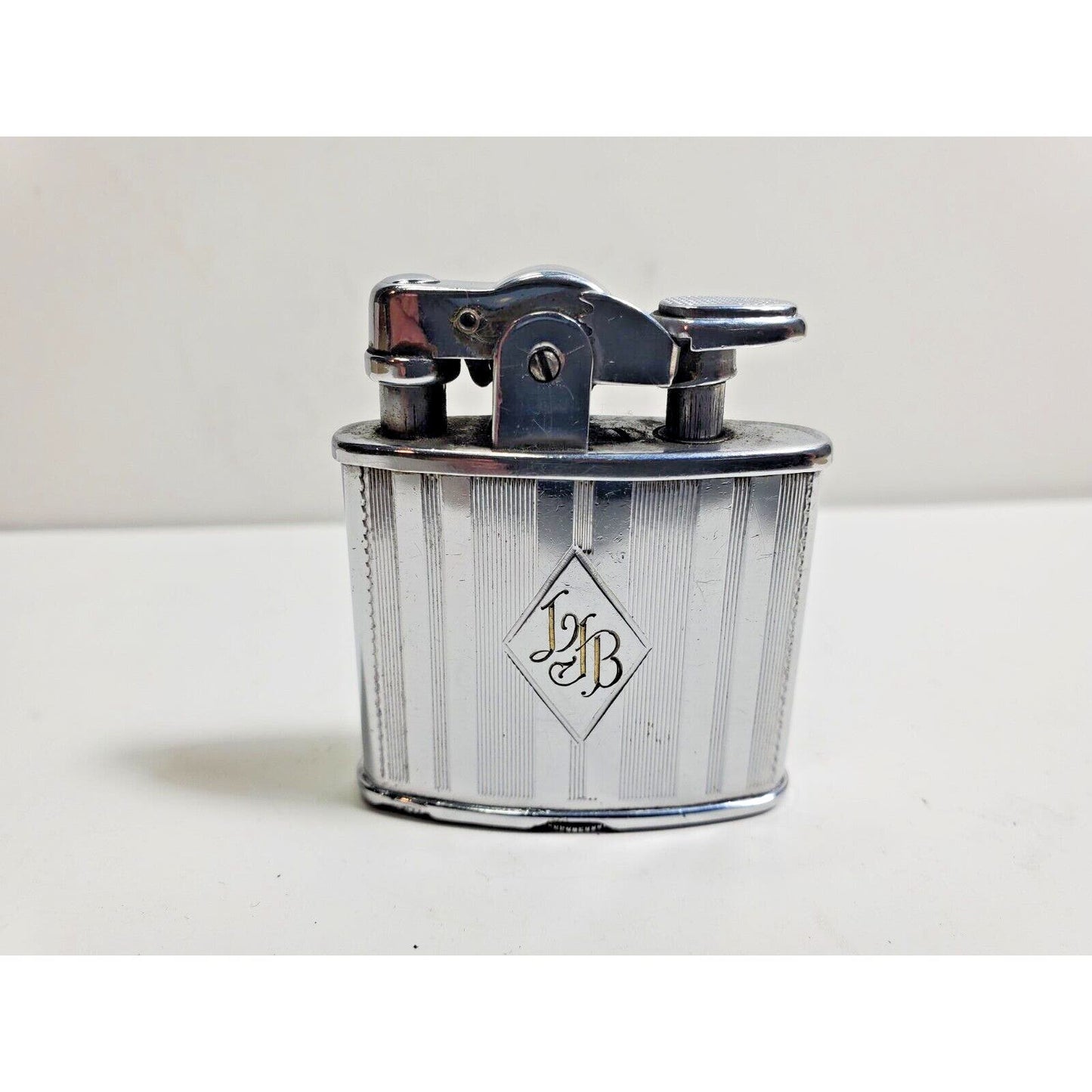 Working Vintage Ronson Art Metal Works Art Deco De-Light Silver Lighter. RARE