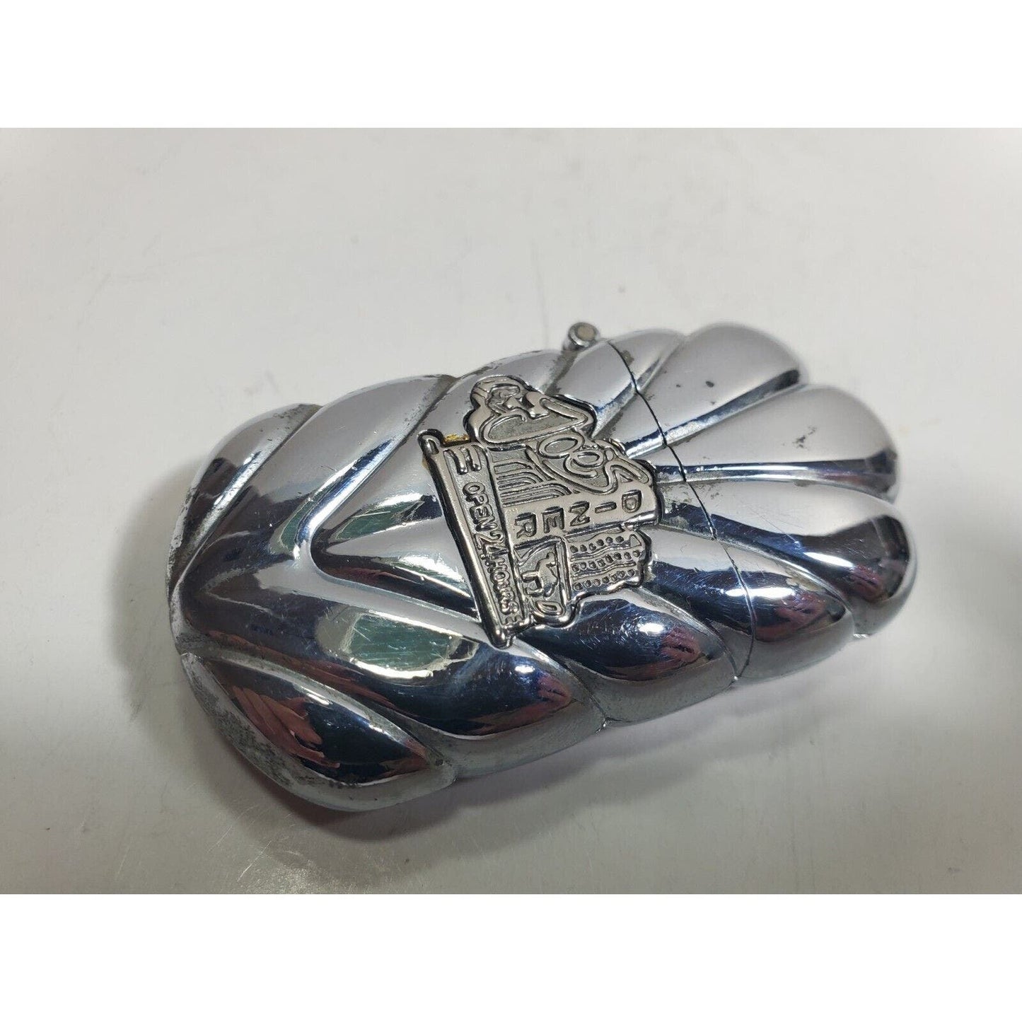 Working Vintage Chrome Lighter " Joe's Diner Open 24 Hours " 1994 6018/30