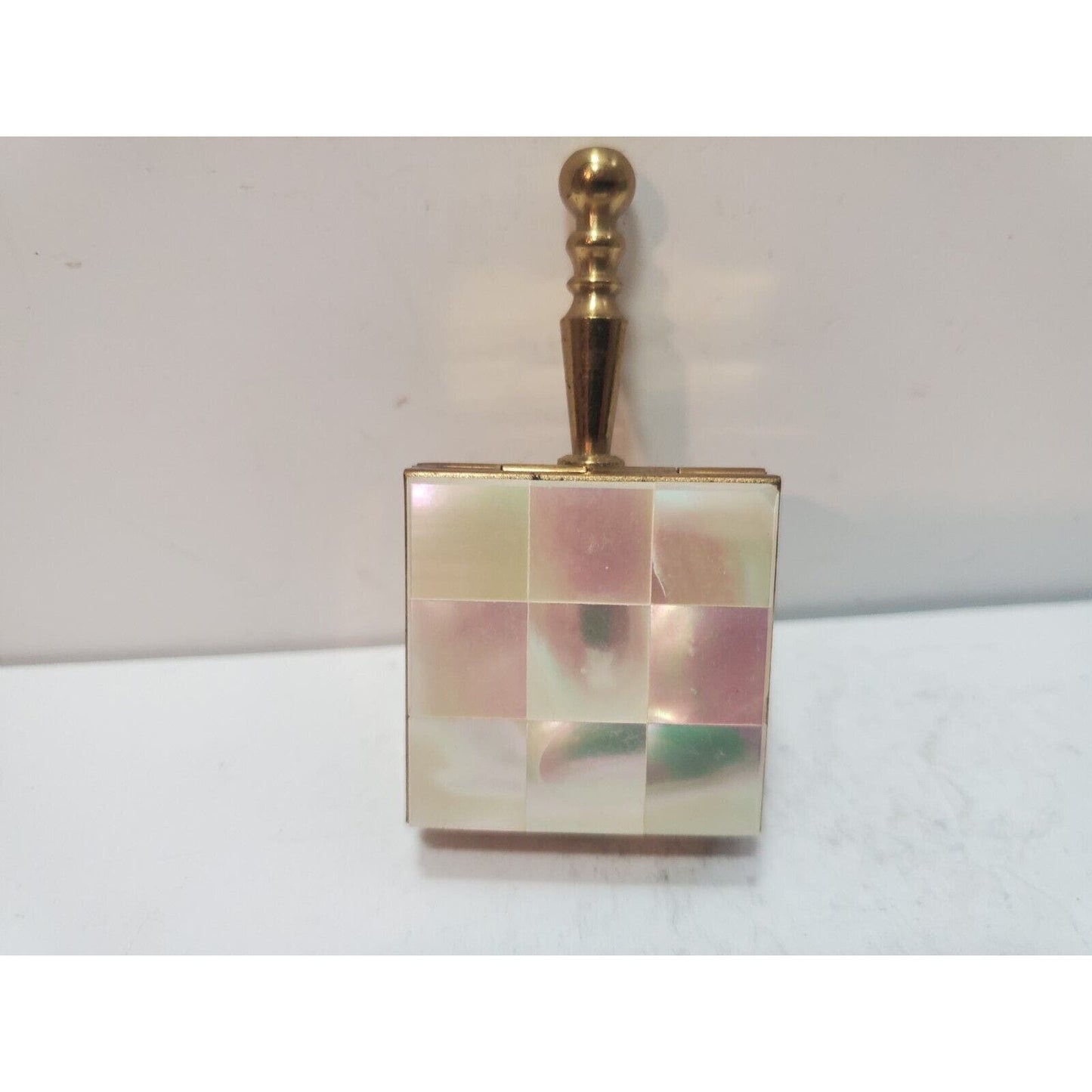 Vintage Brass Mother Of Pearl Fifth Avenue Miniature Ashtray 1.25” 1960’s