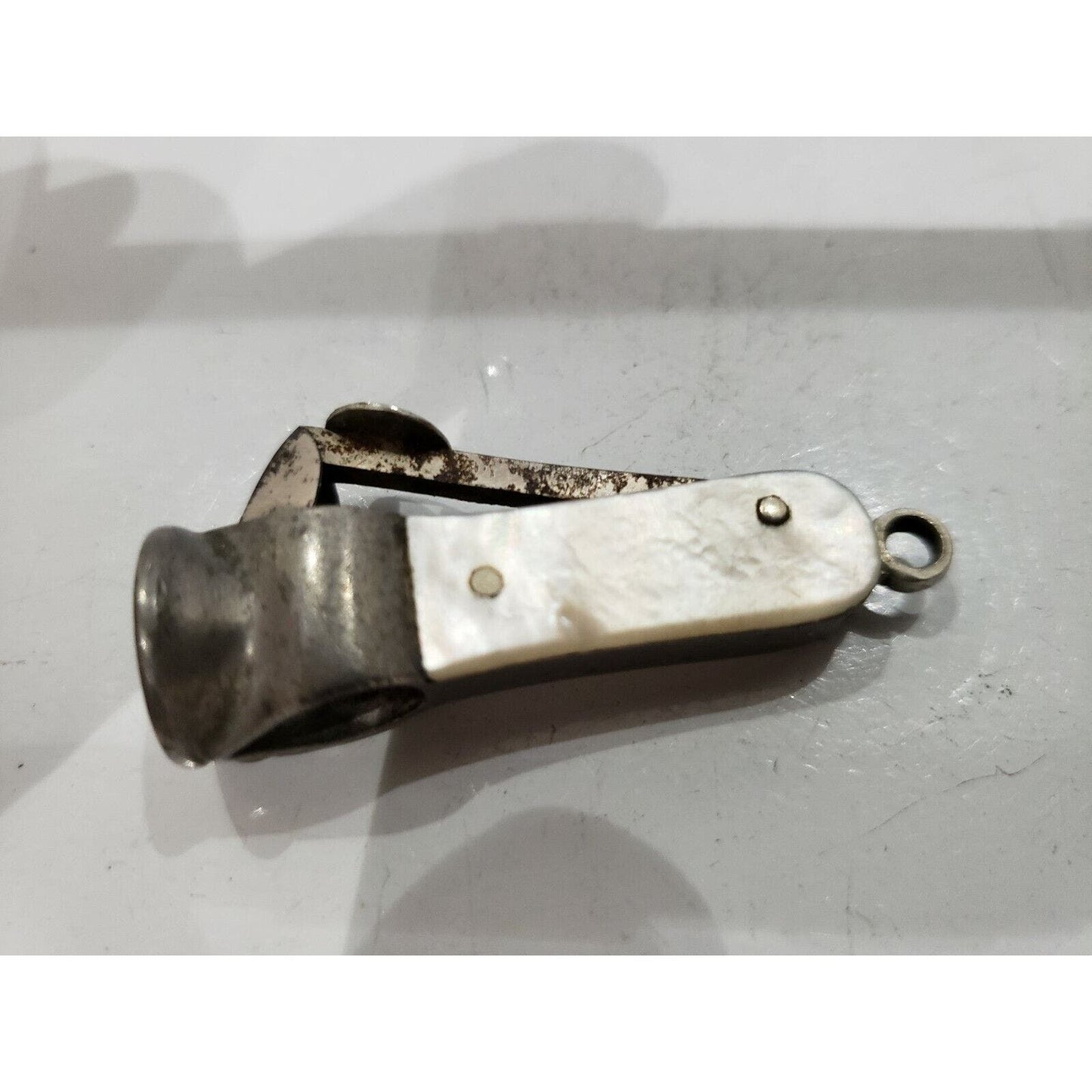 Antique German Mini Cigar / Cigarette "V" Cutter / Mother Of Pearl 155/6