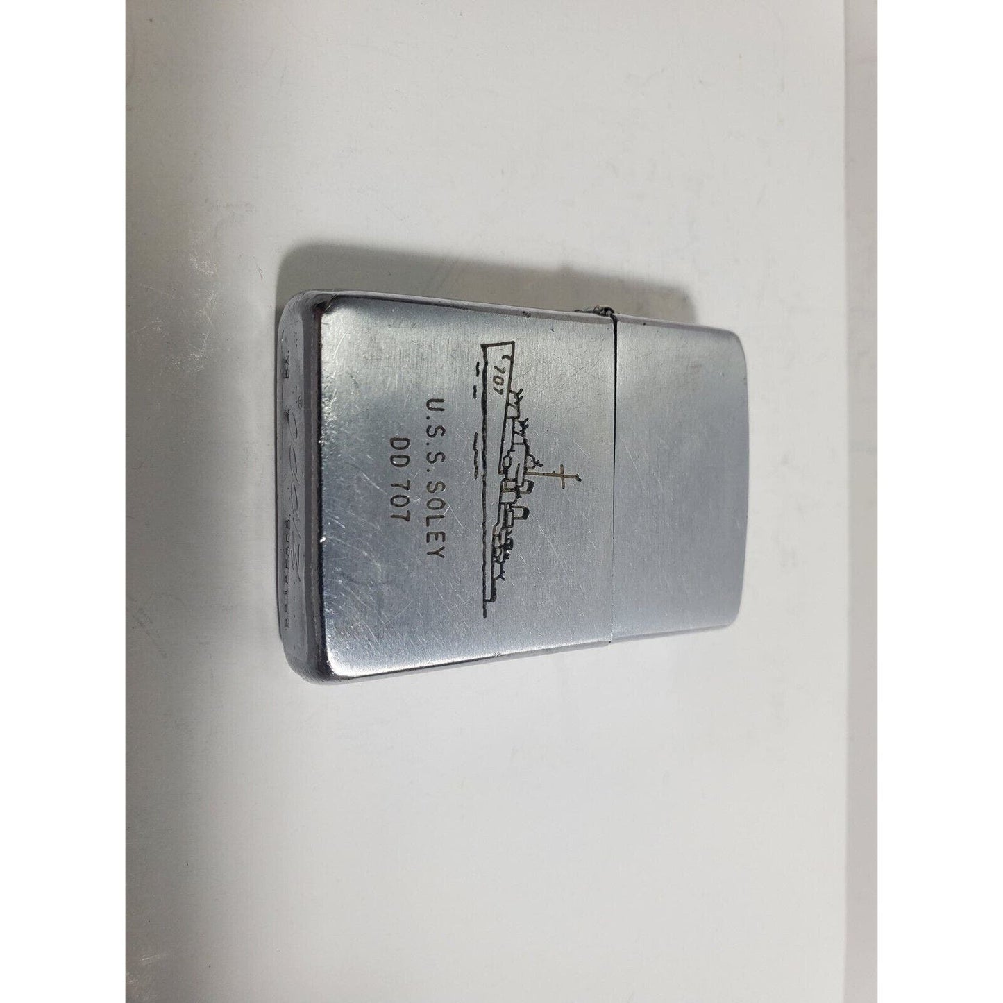 Vintage Working Zippo lighter, USS Soley, DD 707, Pat. 2517191 5871/33