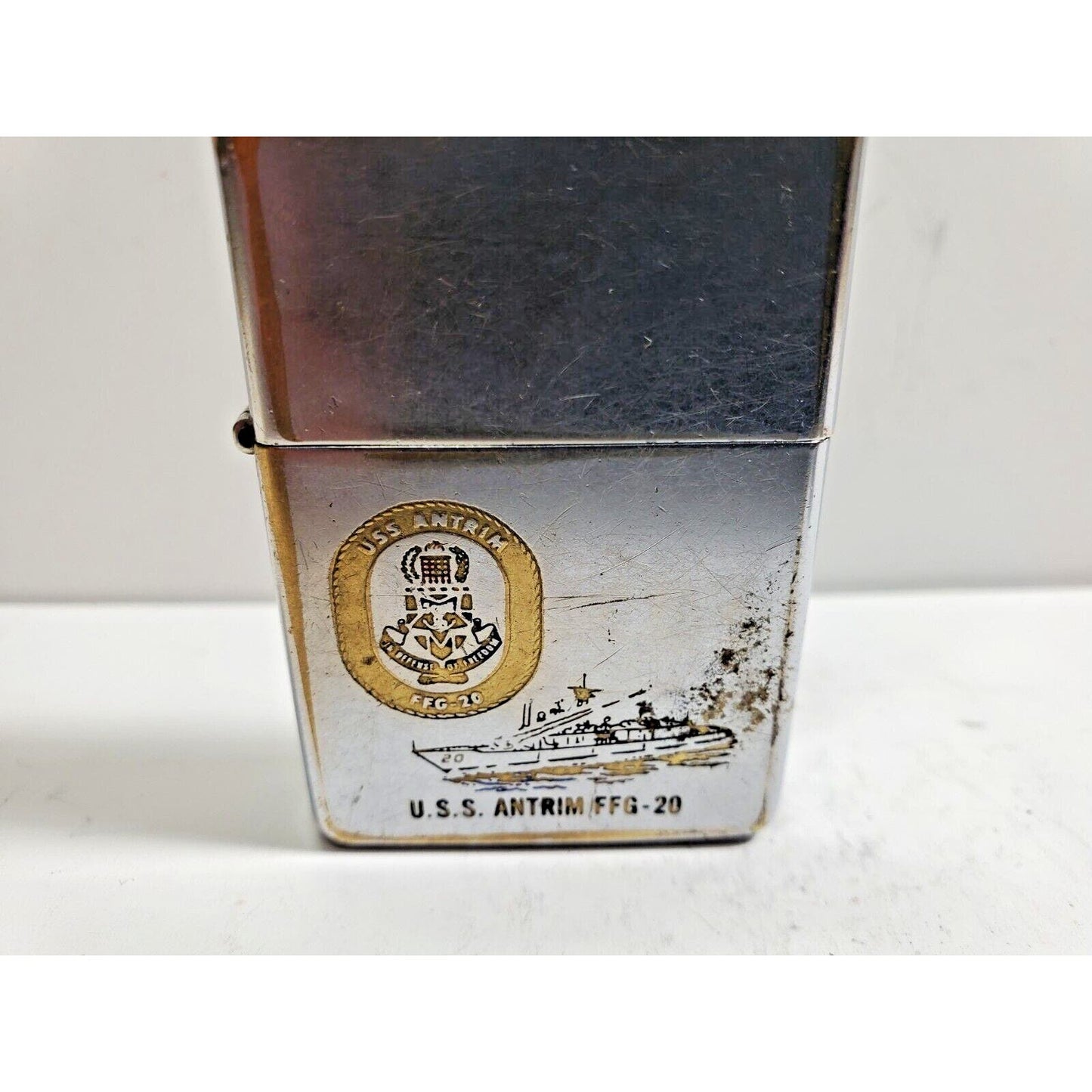 Working Vintage Zippo USS Antrim FFG-20 VIII 1992 5846/33
