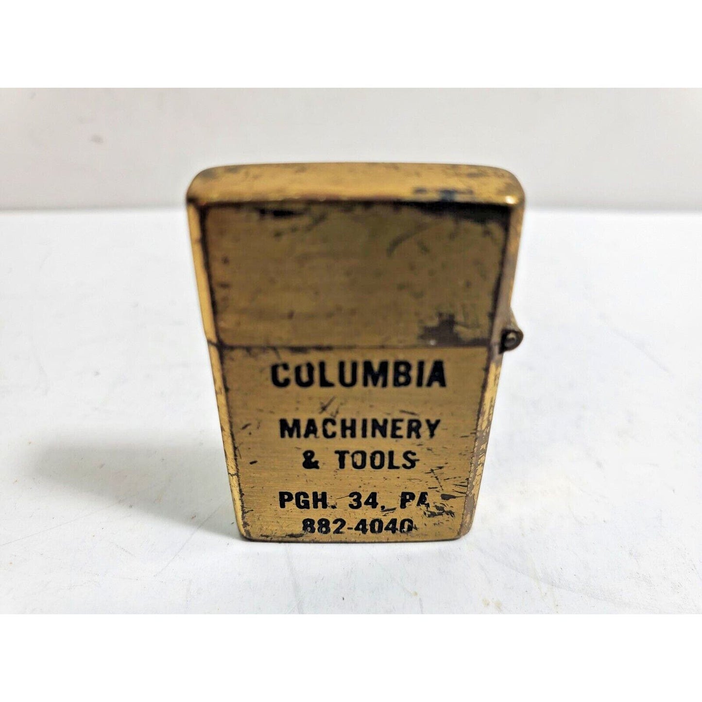 Vintage Working Mini ADVERTISING LIGHTER "Columbia Machinery & Tools" 6048/30