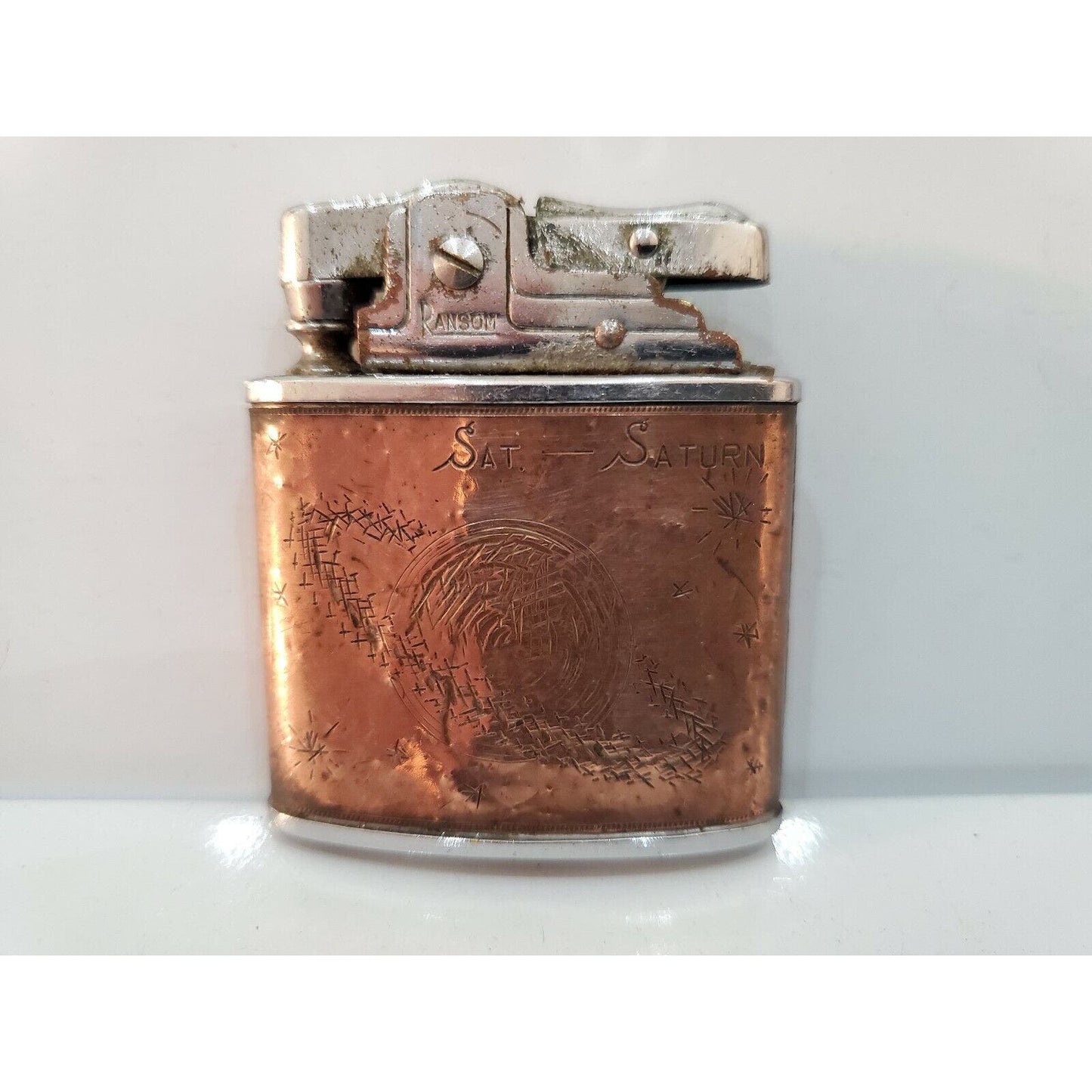 Vintage Working Aztec CALENDAR MAYO RANSOM Lighter 1321.32