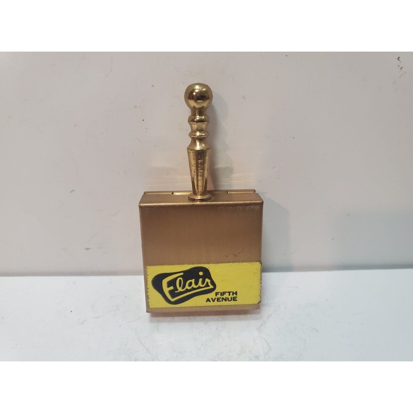 Vintage Brass Mother Of Pearl Fifth Avenue Miniature Ashtray 1.25” 1960’s