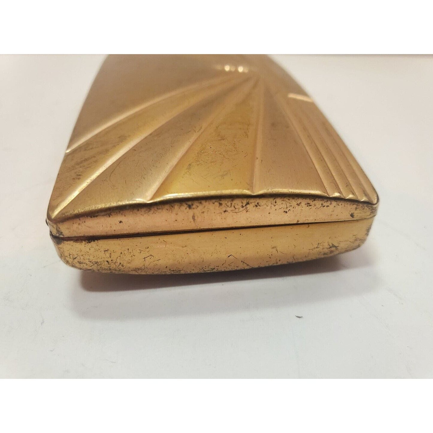 Working Vintage Ronson Pal Cigarette Case Gold Tone LIGHTER 6222/14