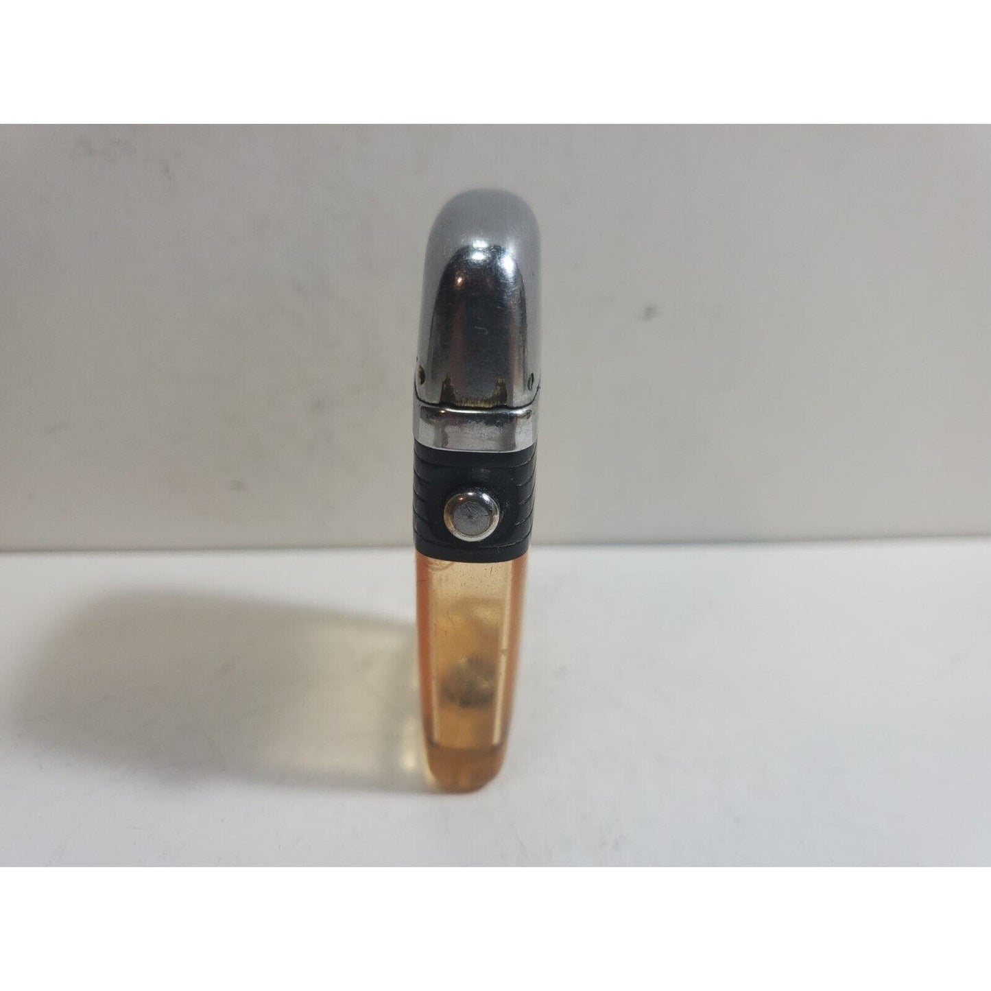 Vintage Working Scripto VU Lighter, Clear No Insert, Black 6061/29