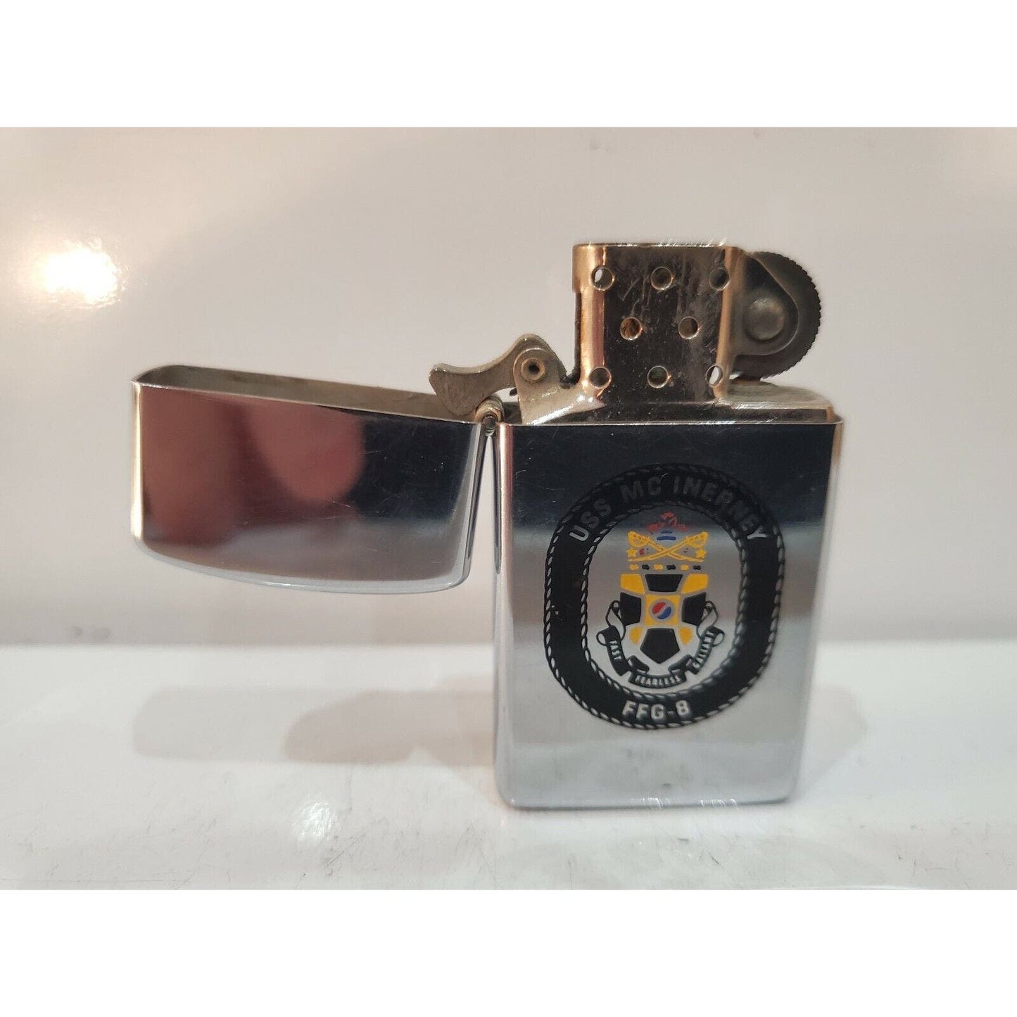 Vintage Zippo Lighter USS Mc Inerney Guided Missile Frigates FFG-8, Perry Class