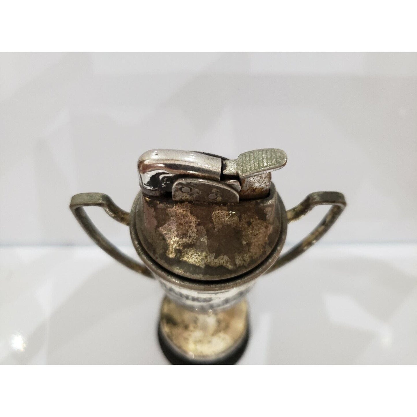 Evans Antique Working TROPHY Table Lighter THANKS CAMILLE 1955 CHAMPS  5 1/2" H
