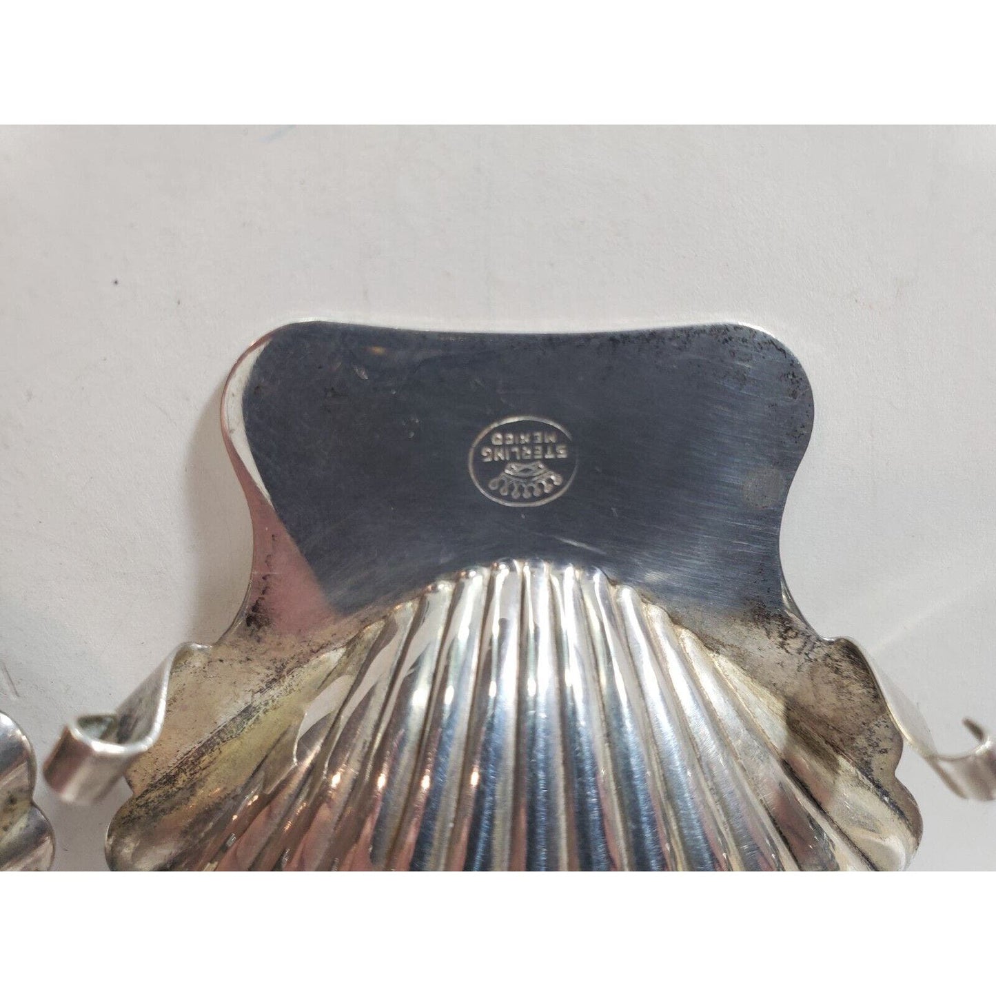 Lot Of 2 Sterling Silver Clam SHELL NUT BOWL Jewelry Trinket Dish Ashtray 3"