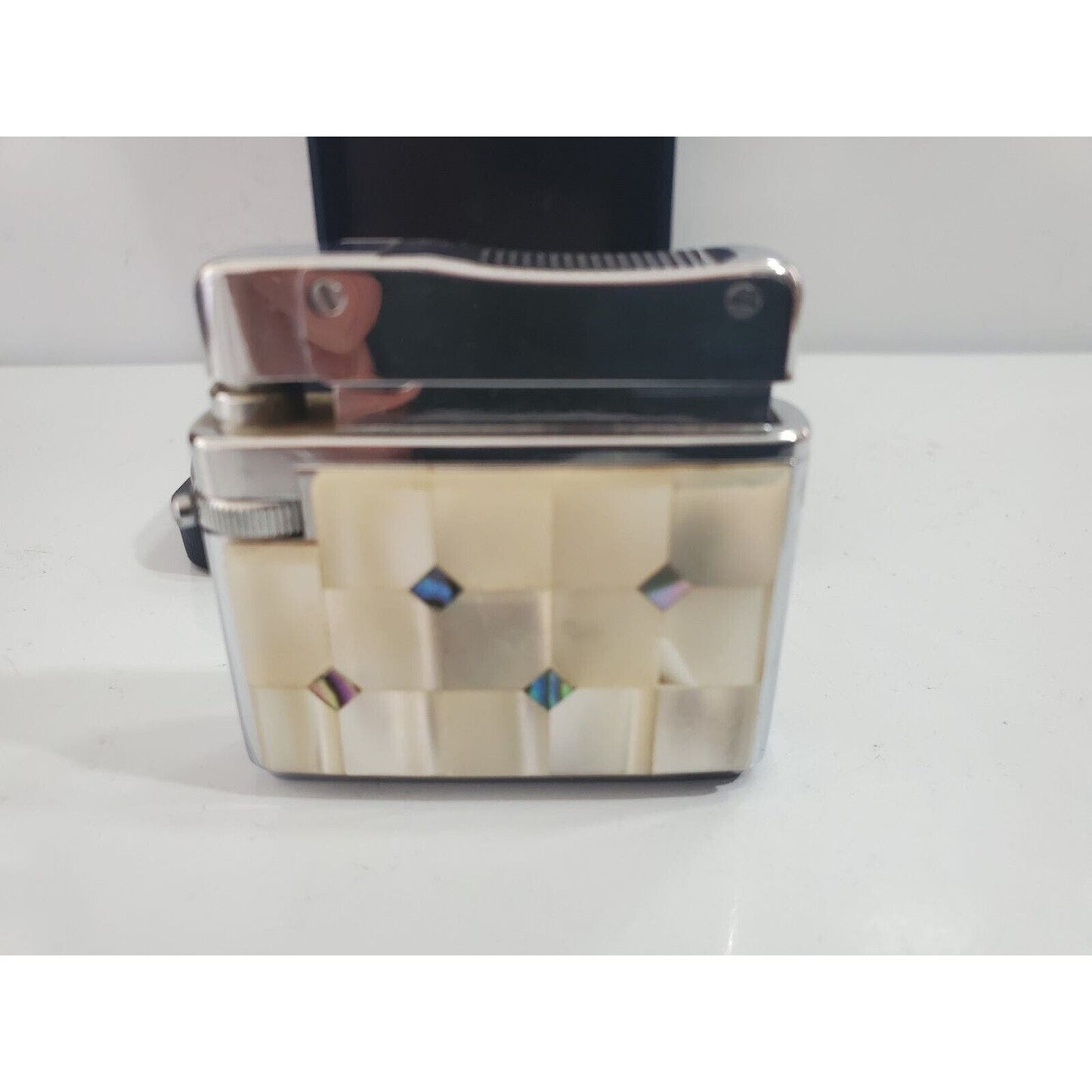 Vintage POLLY GAS PICCOLO Mop Silver Tone Cigarette Lighter, Box / 4986/24