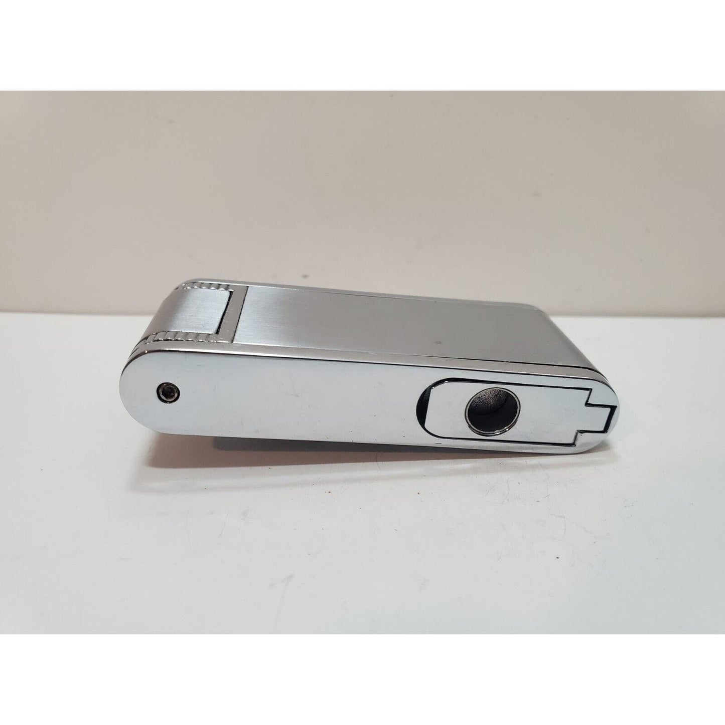 Vertigo Working Butane Silver Lighter, Twin Torch Flame, Cigar Cutter 6152/34