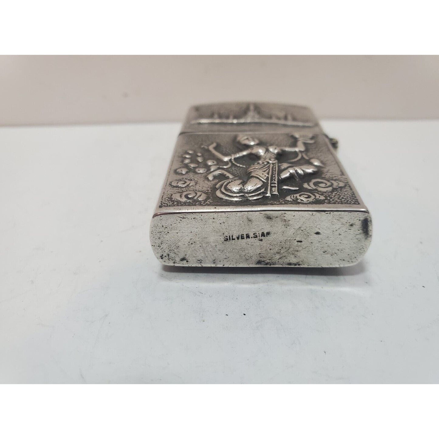 Working Vintage Sterling Silver Siam Lighter, Zippo Pat 2517191 6220/33