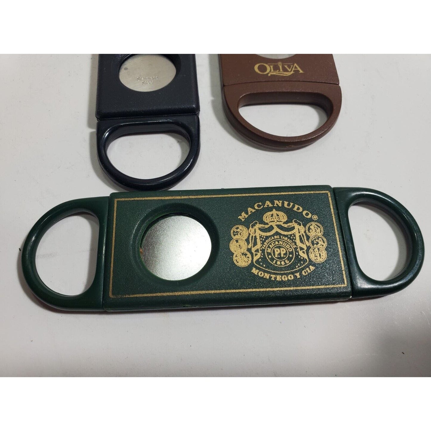 Lot Of 3 Macanudo, Oliva Cigar Cutter Stainless Steel Double Blade 5948/6