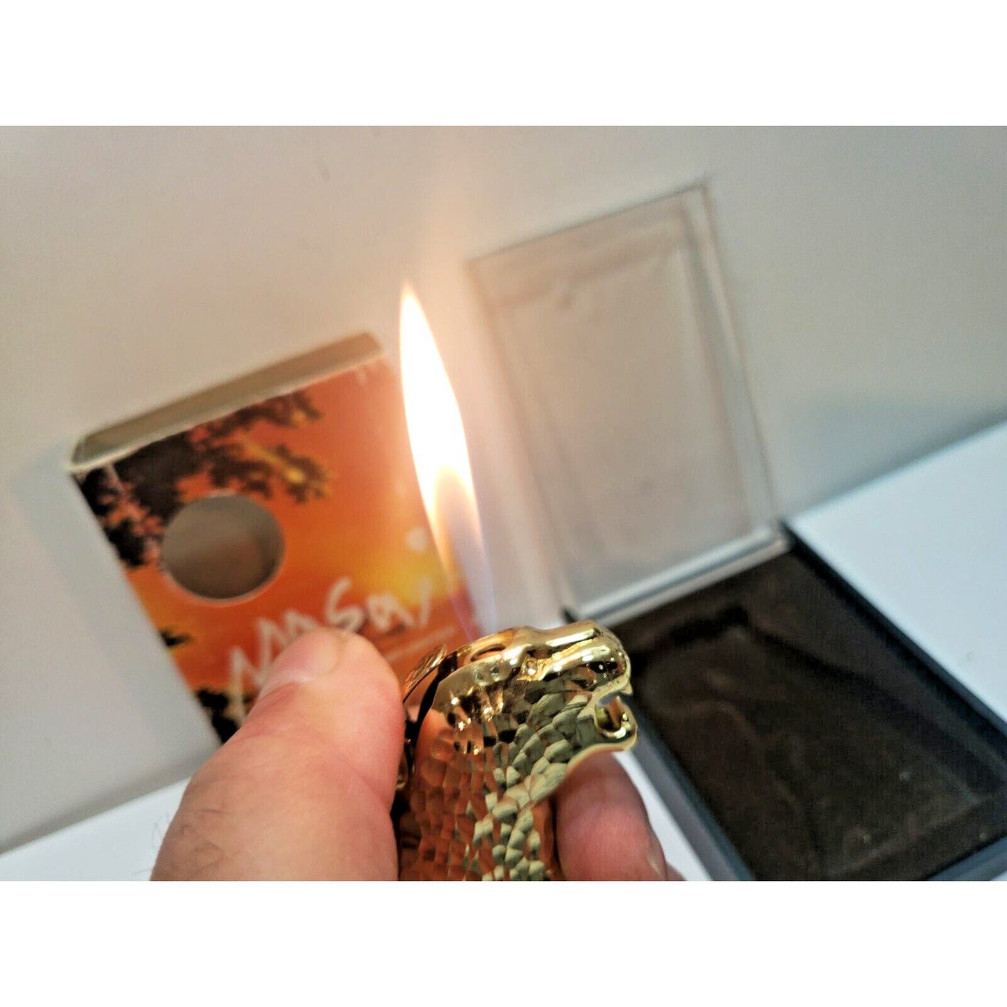 Vintage Working MASAI Jaguar Panther Cougar LIGHTER, Original Box. 6174/24