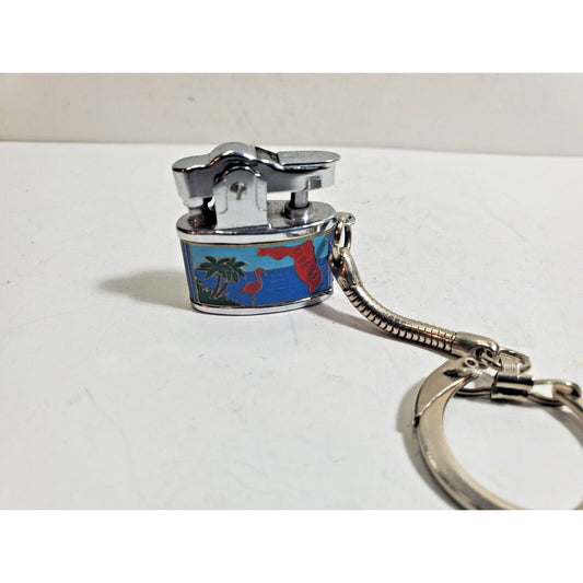 Vintage Working Keyring Key Chain Miniature Lighter Map Of FLORIDA 6075/30