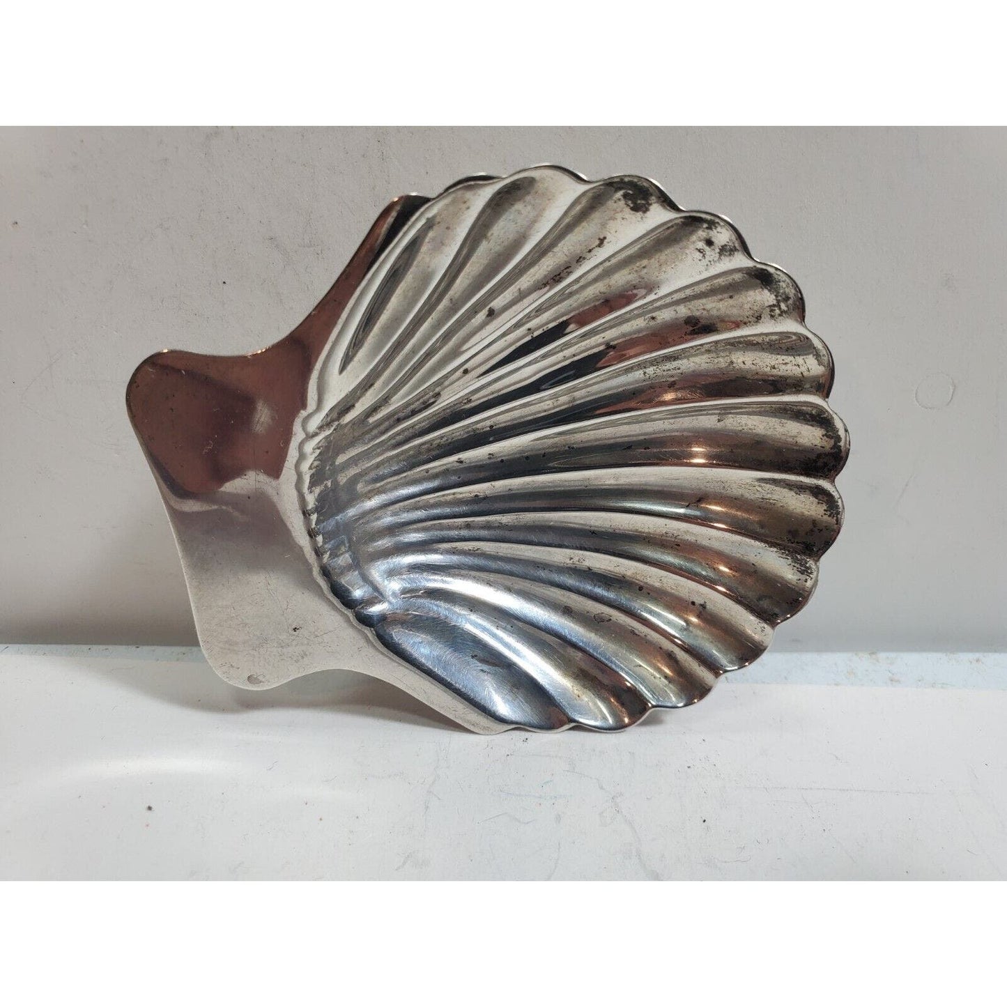 Lot Of 2 Sterling Silver Mexico Scalloped Shell Ball Feet Footed Dish Clam 3"