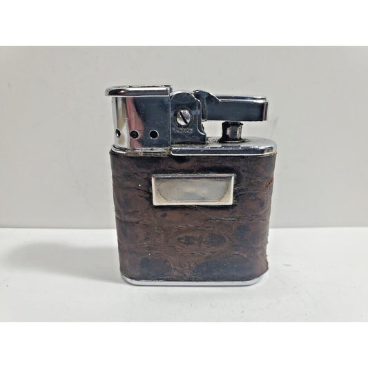 Vintage Working RONSON WHIRLWIND Leather Wrapped, Silver Tone Lighter. 5826/26