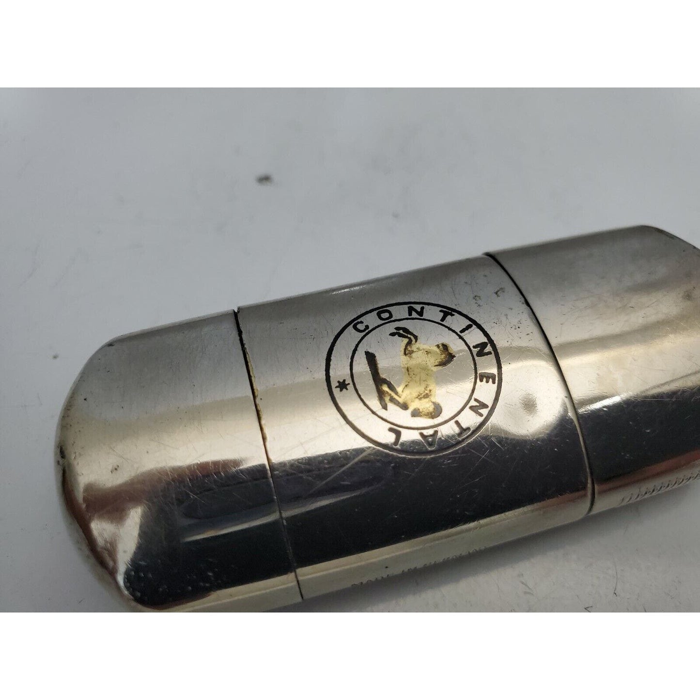Vintage Working KW model Advertising "CONTINENTAL TIRE" Enamel Logo Lighter
