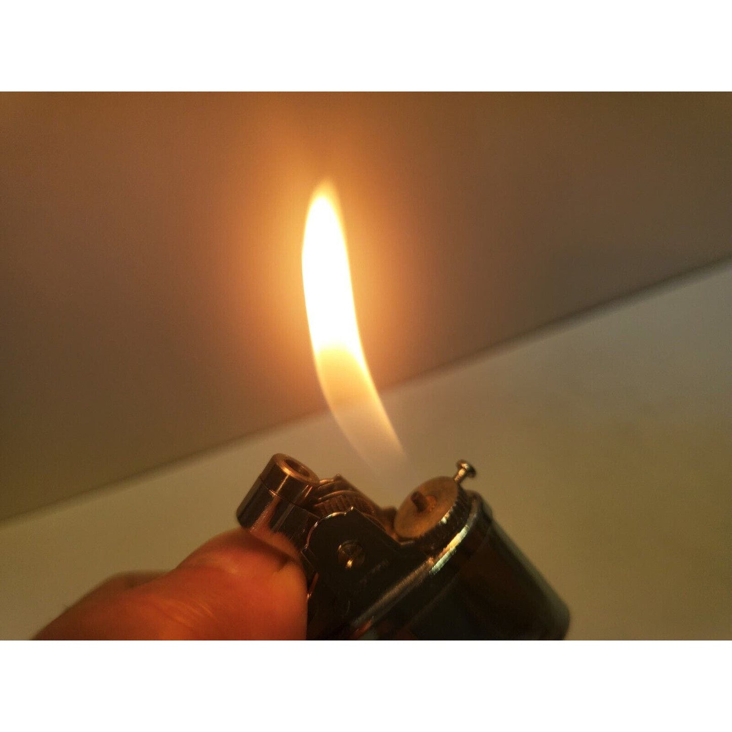 Vintage Working Butane Gas Table Lighter Silver INSERT Fits 37 x 13mm Oval Base