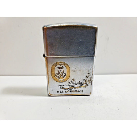 Working Vintage Zippo USS Antrim FFG-20 VIII 1992 5846/33