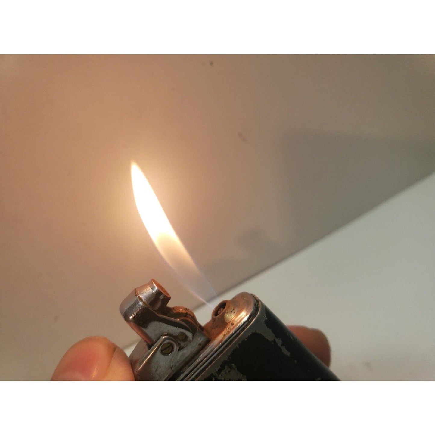 Vintage Working Colibri Mono Gas Black Tone Lighter / 6210/36