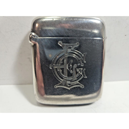 Vintage Estate Sterling Silver Hallmark Match Safe Vesta Case Dated 1924 5972/3