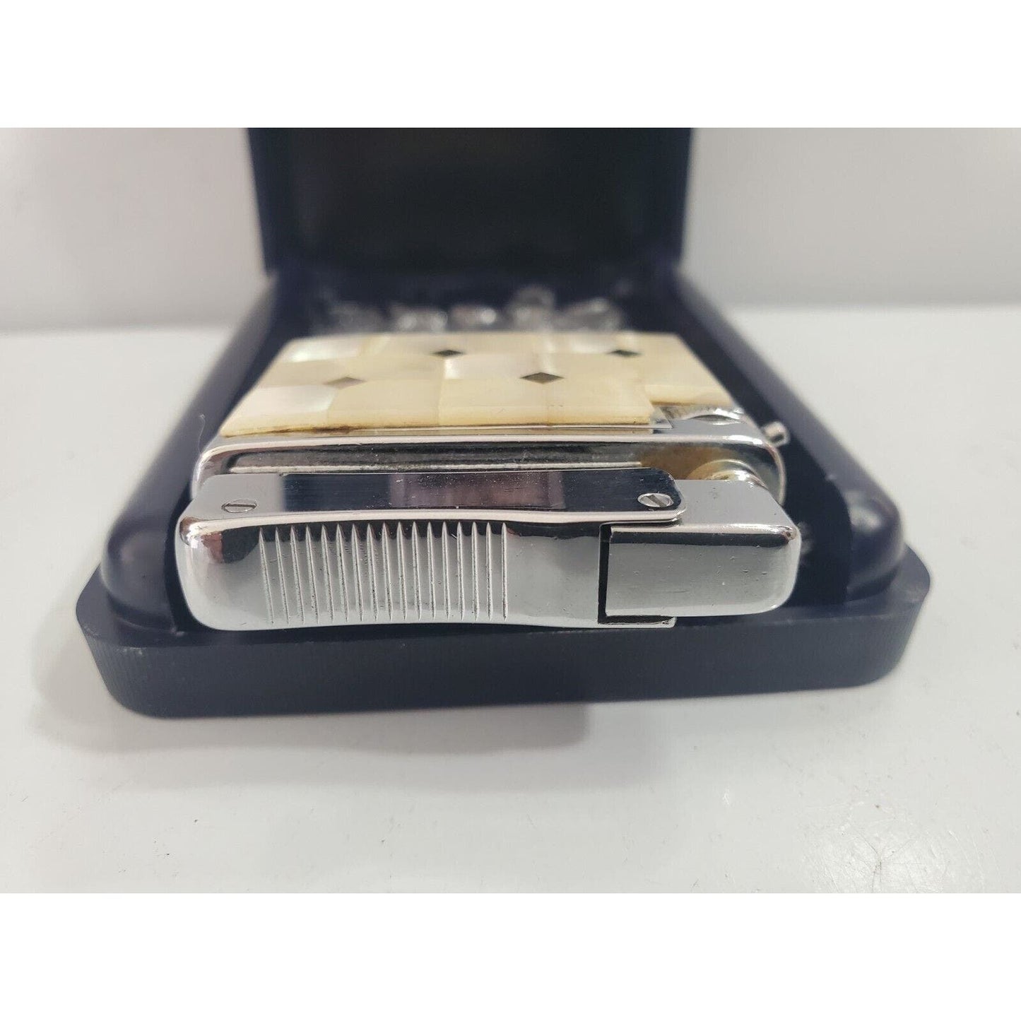 Vintage POLLY GAS PICCOLO Mop Silver Tone Cigarette Lighter, Box / 4986/24