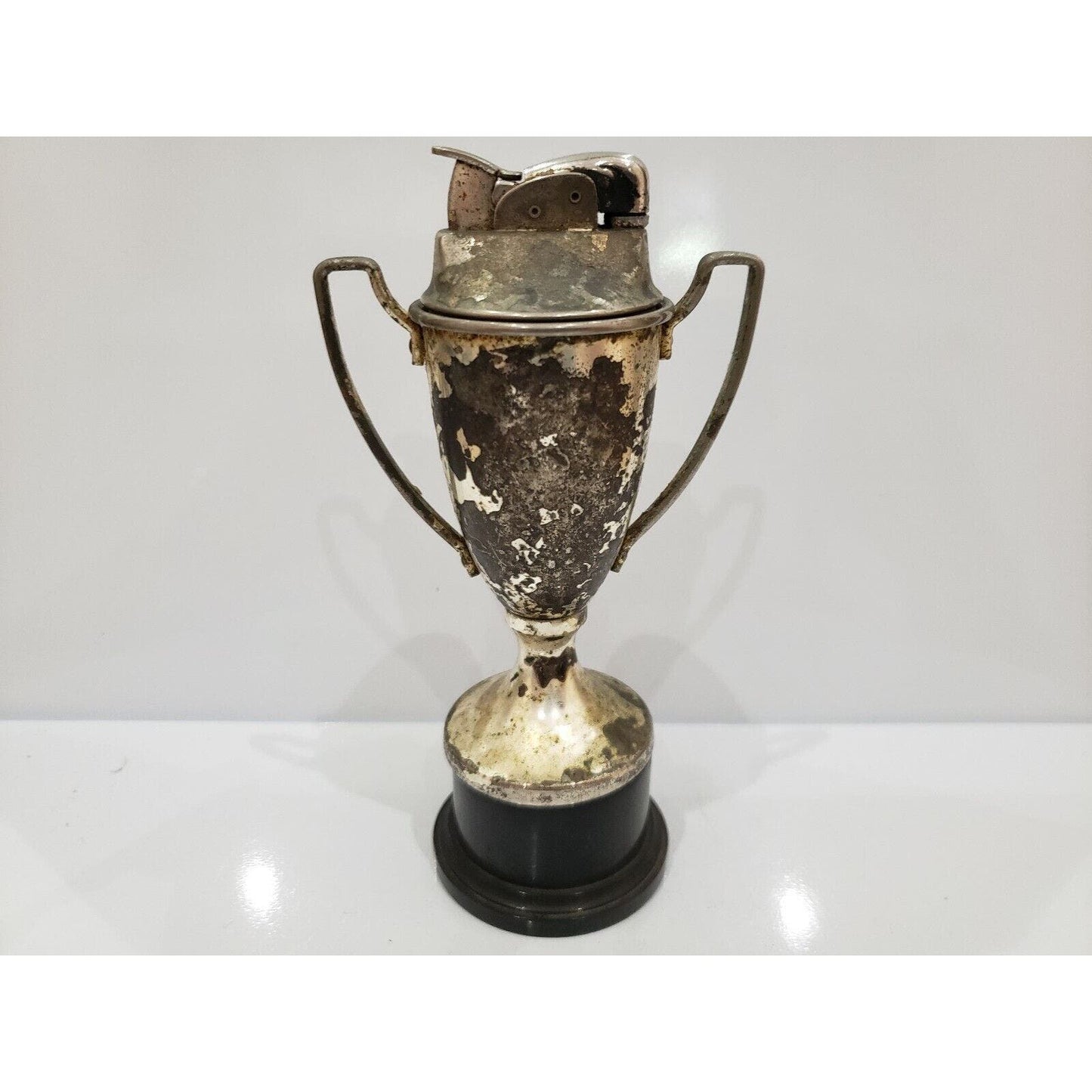 Evans Antique Working TROPHY Table Lighter THANKS CAMILLE 1955 CHAMPS  5 1/2" H