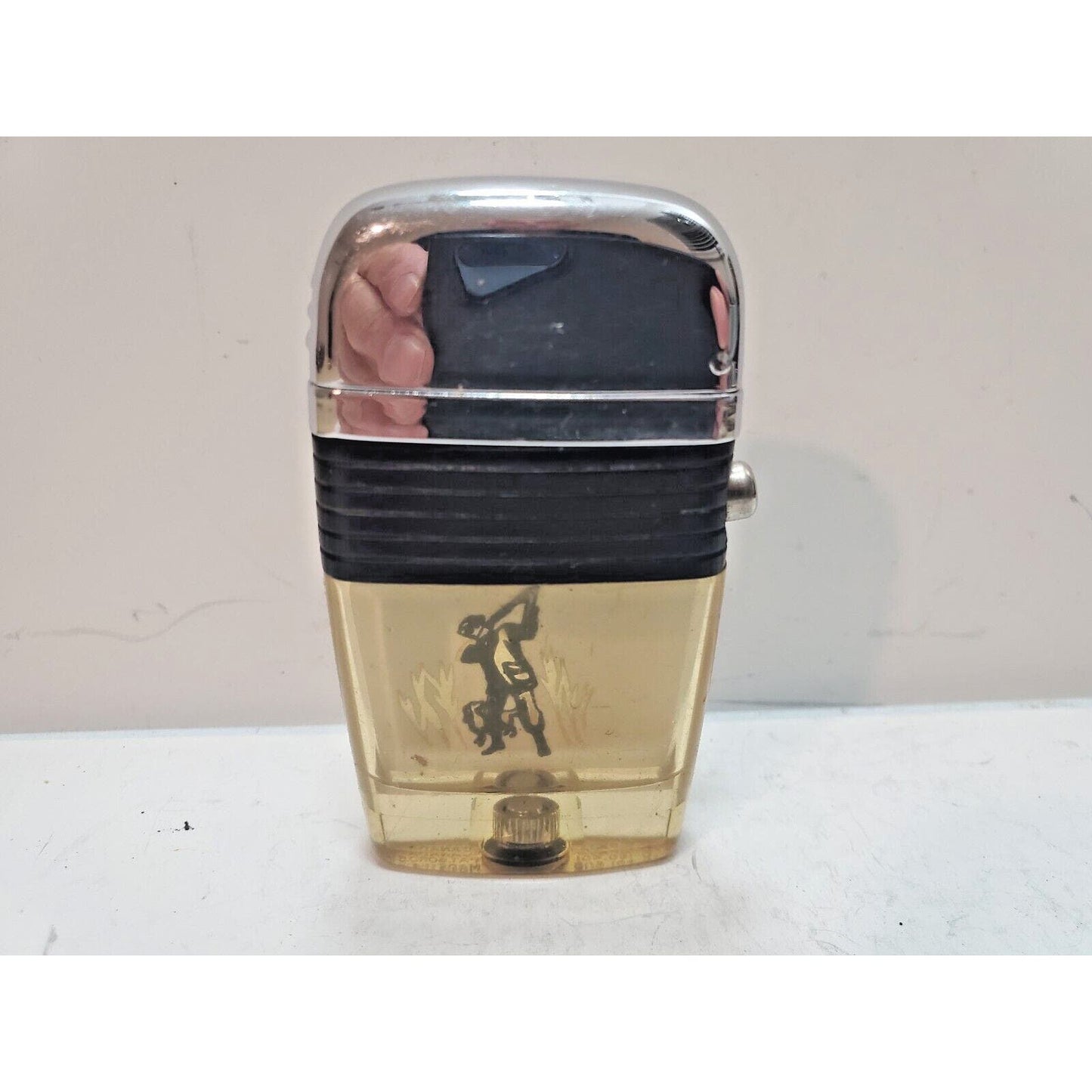 Vintage Working Scripto Vu Cigarette Lighter Hunter & Dog Black Band 6292/29