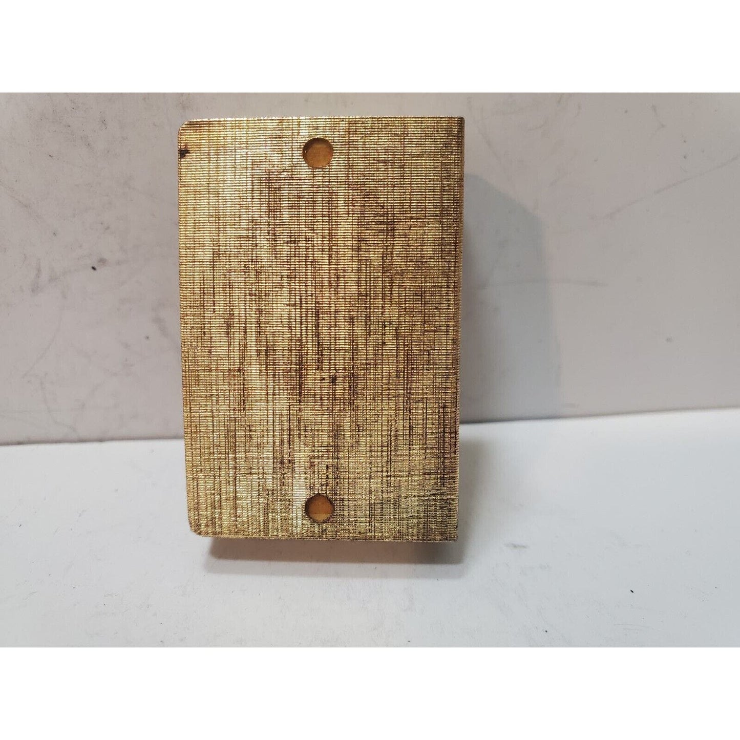 Vintage Gold Tone Metal Match Box Holder & Box 1-1/4" x 1-3/4" Sweden 6095-8/31