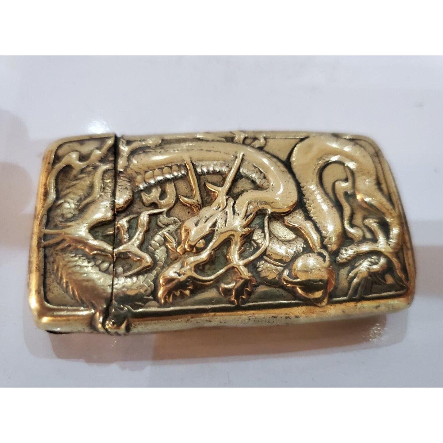 Dragon Antigue Brass Match Safe Vesta Case JAPANESE DRAGON. 3267.31
