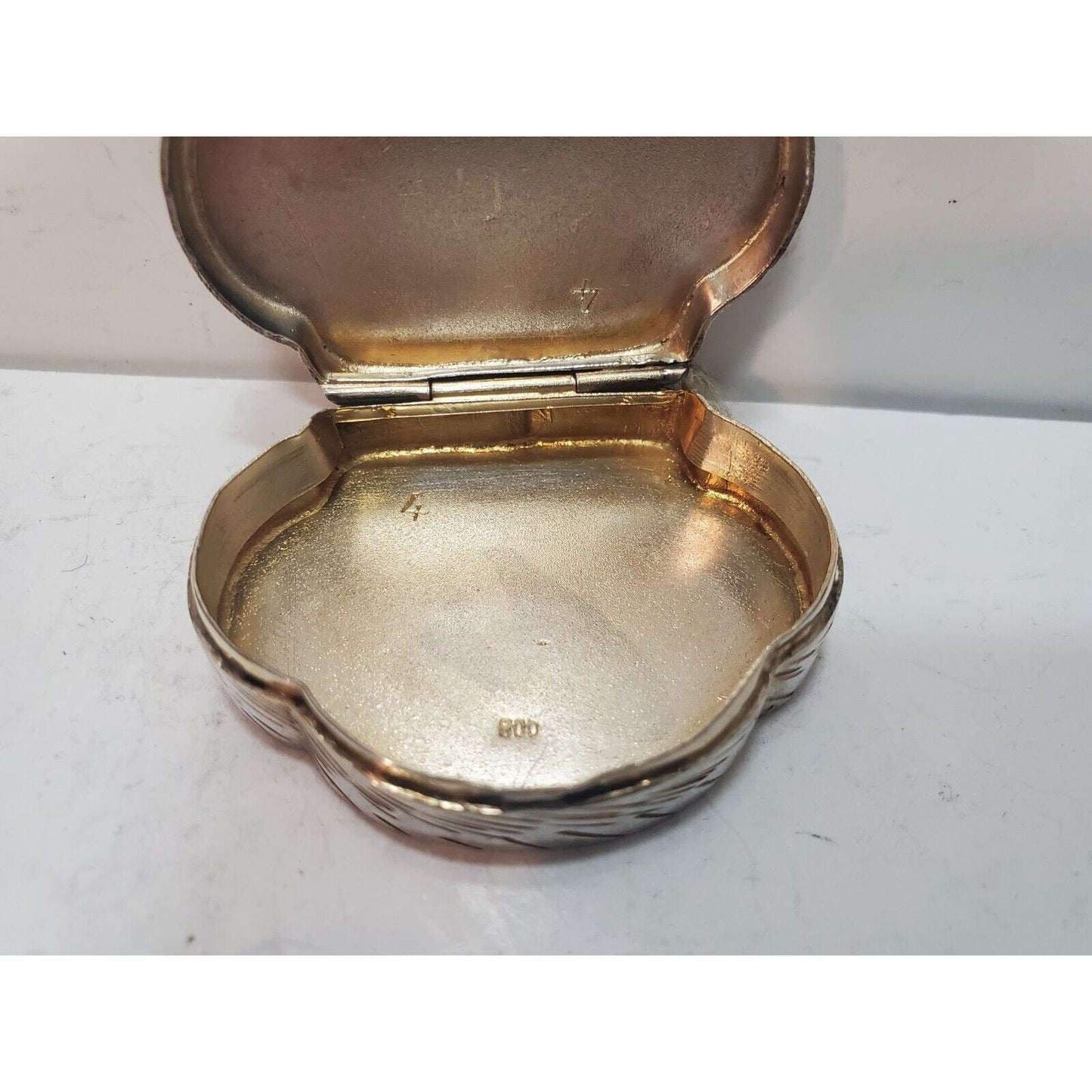 Vintage Italian Sterling Silver Enamel Love Couple Snuff Pill Trinket Box Case