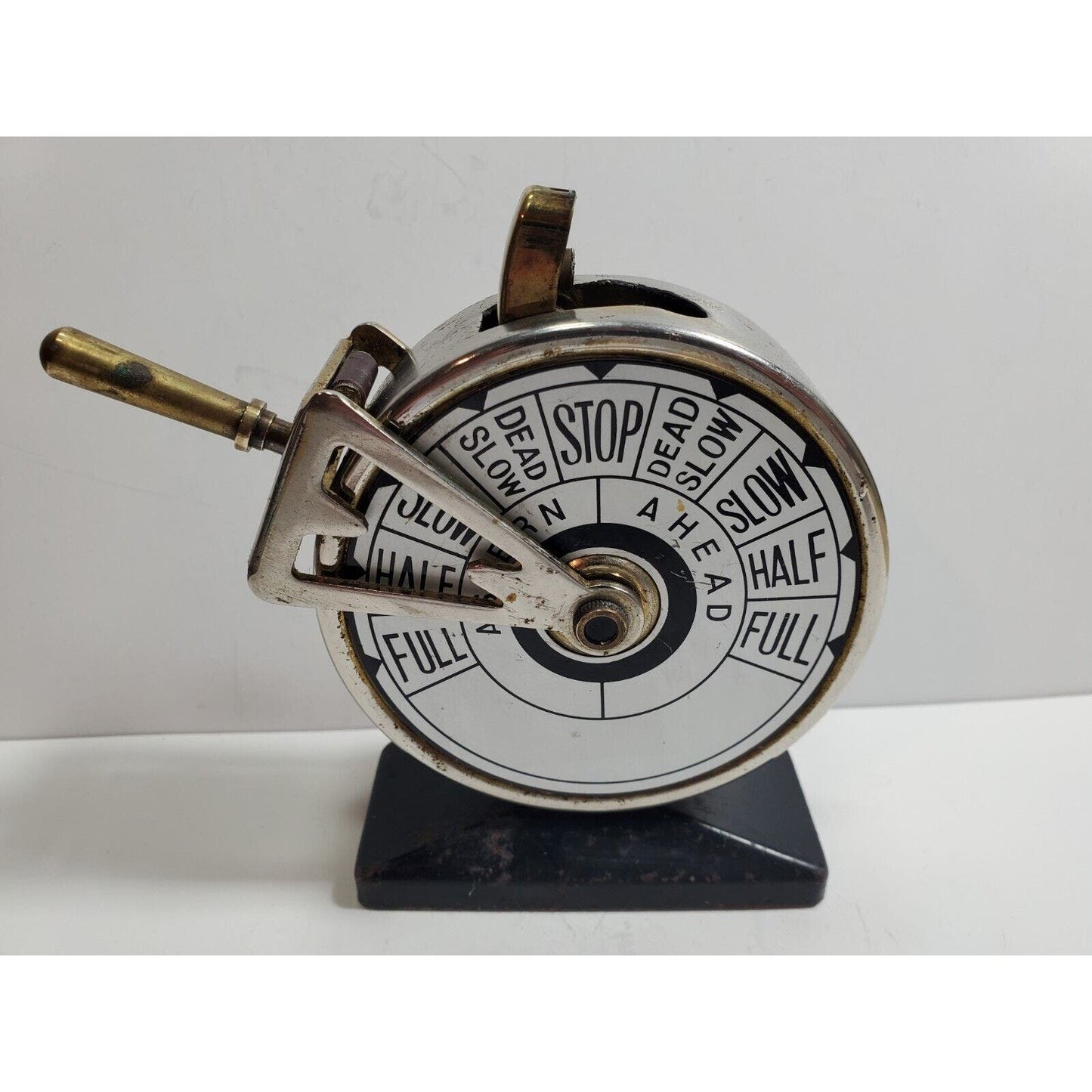 Working Vintage Ship Helm Telegraph Brass Japan Table Lighter Figural Retro