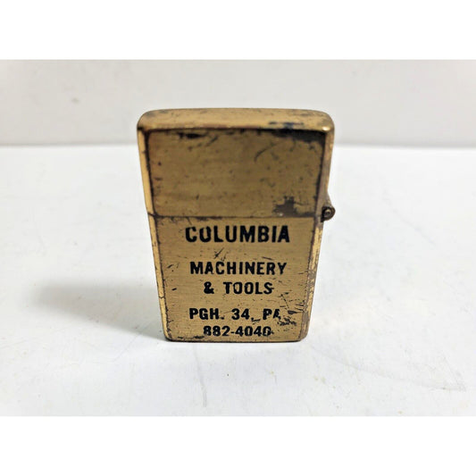 Vintage Working Mini ADVERTISING LIGHTER "Columbia Machinery & Tools" 6048/30