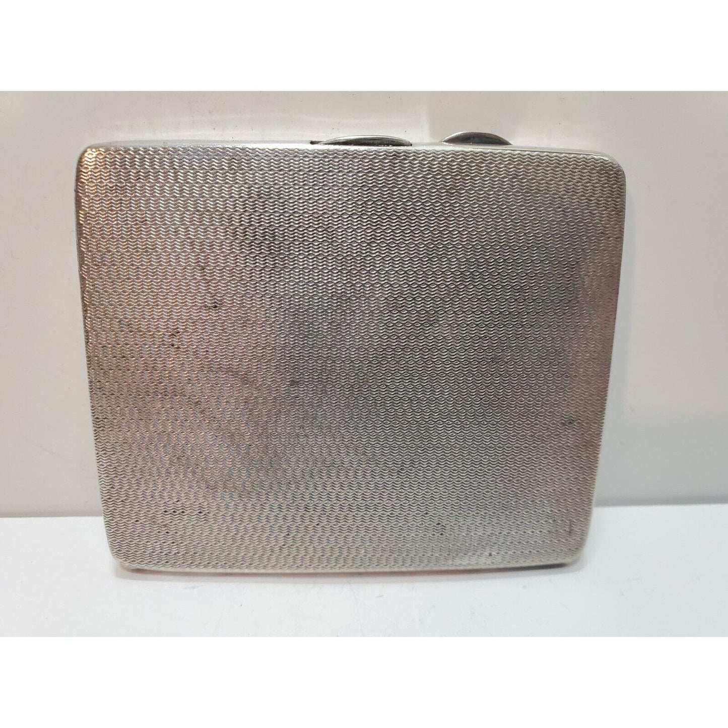 Unique Sterling Silver Guilloche Enamel Vermeil Cigarette Case England 6146/3