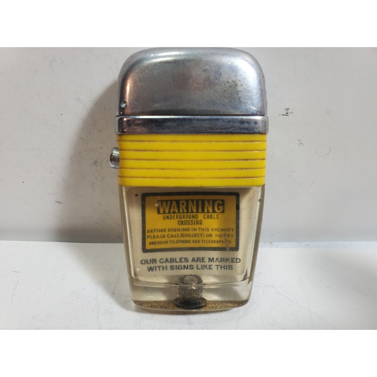 Vintage Working Scripto VU Lighter "AMERICAN TEL CO." Logo ADVERTISING 6085/29