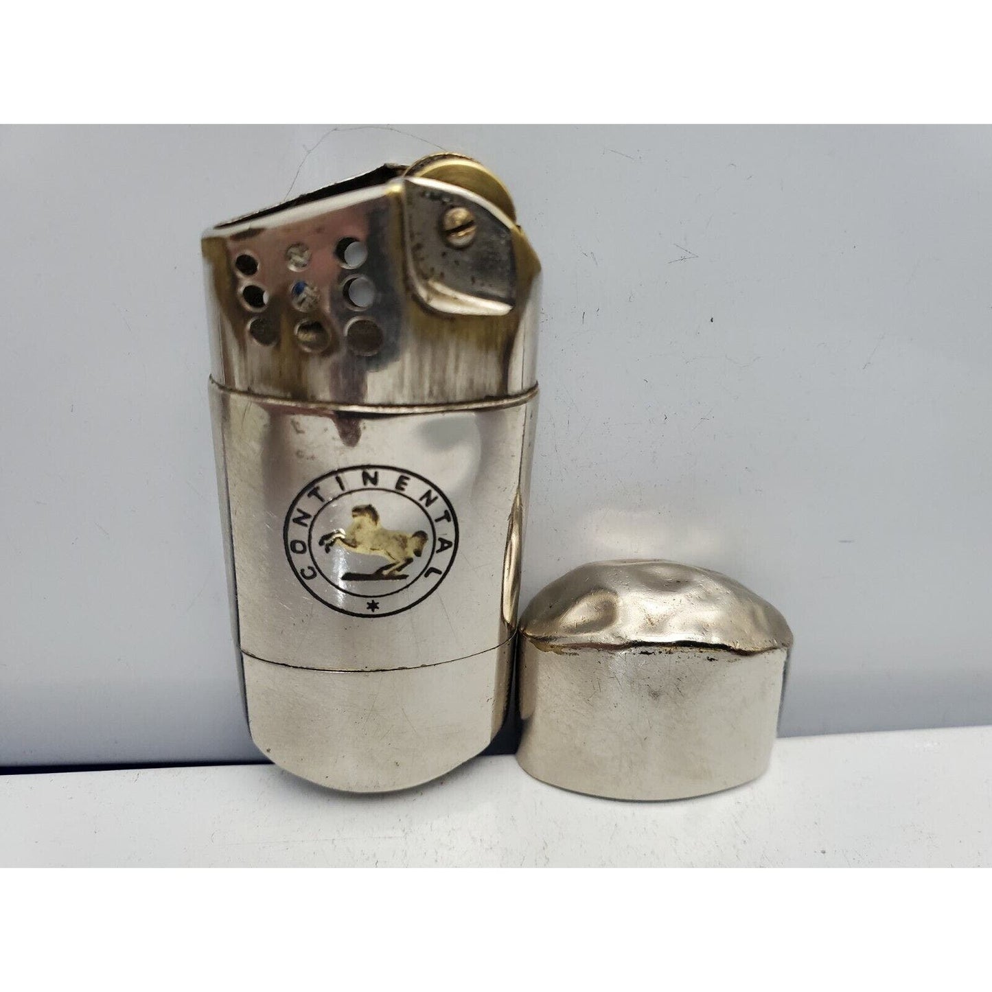 Vintage Working KW model Advertising "CONTINENTAL TIRE" Enamel Logo Lighter