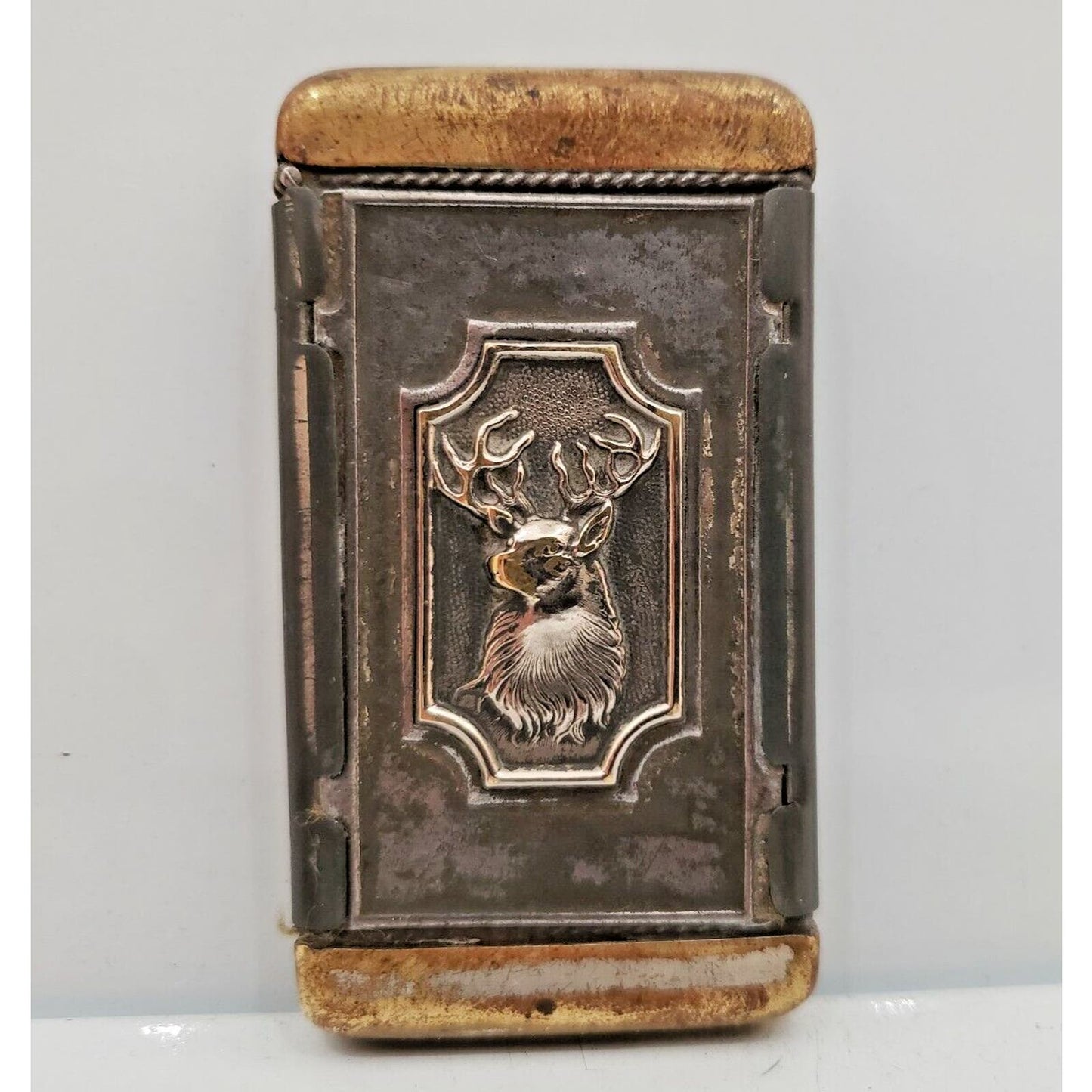 "OSCEOLA LIGHT, HEAT Power" Antique 19th C. Bpo Elks Fraternal Match Safe Vesta