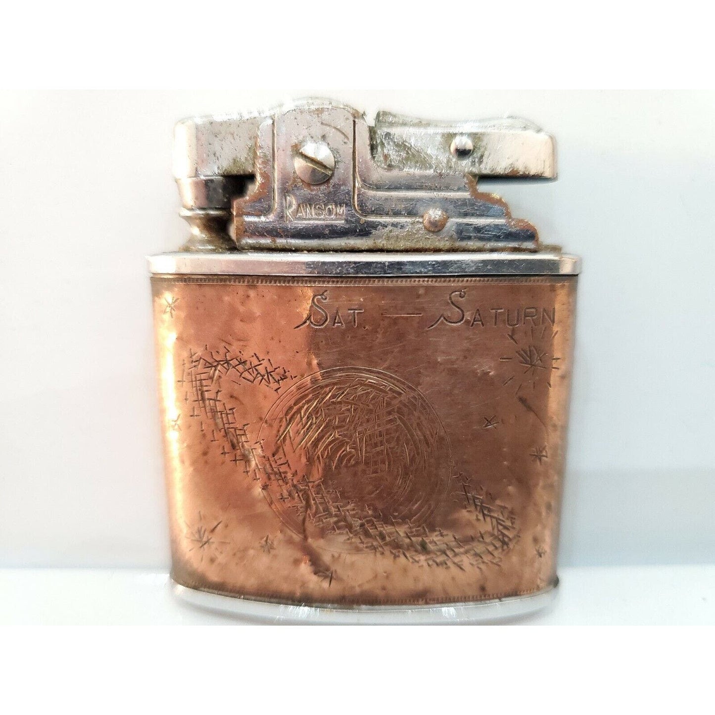 Vintage Working Aztec CALENDAR MAYO RANSOM Lighter 1321.32