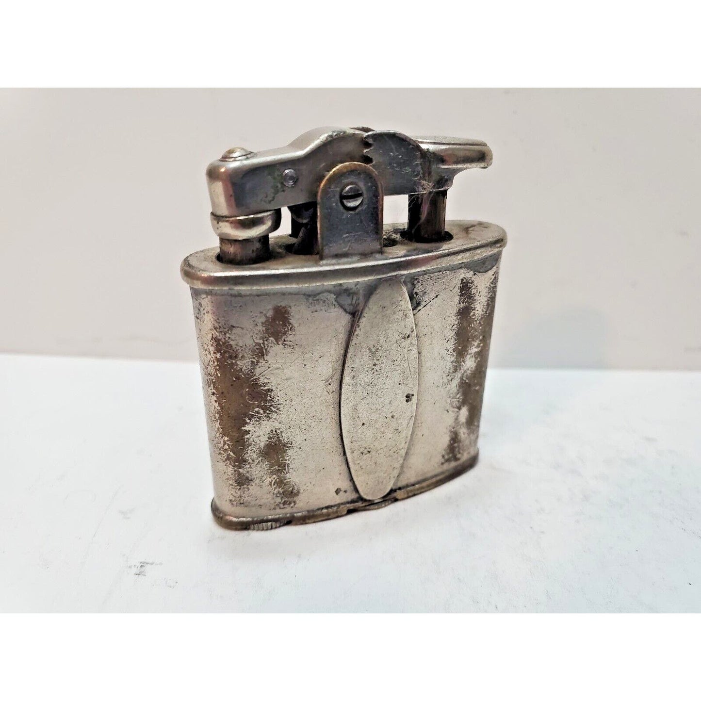 Working Vintage Ronson Art Metal Works Art Deco De-Light Silver Lighter 6250/26