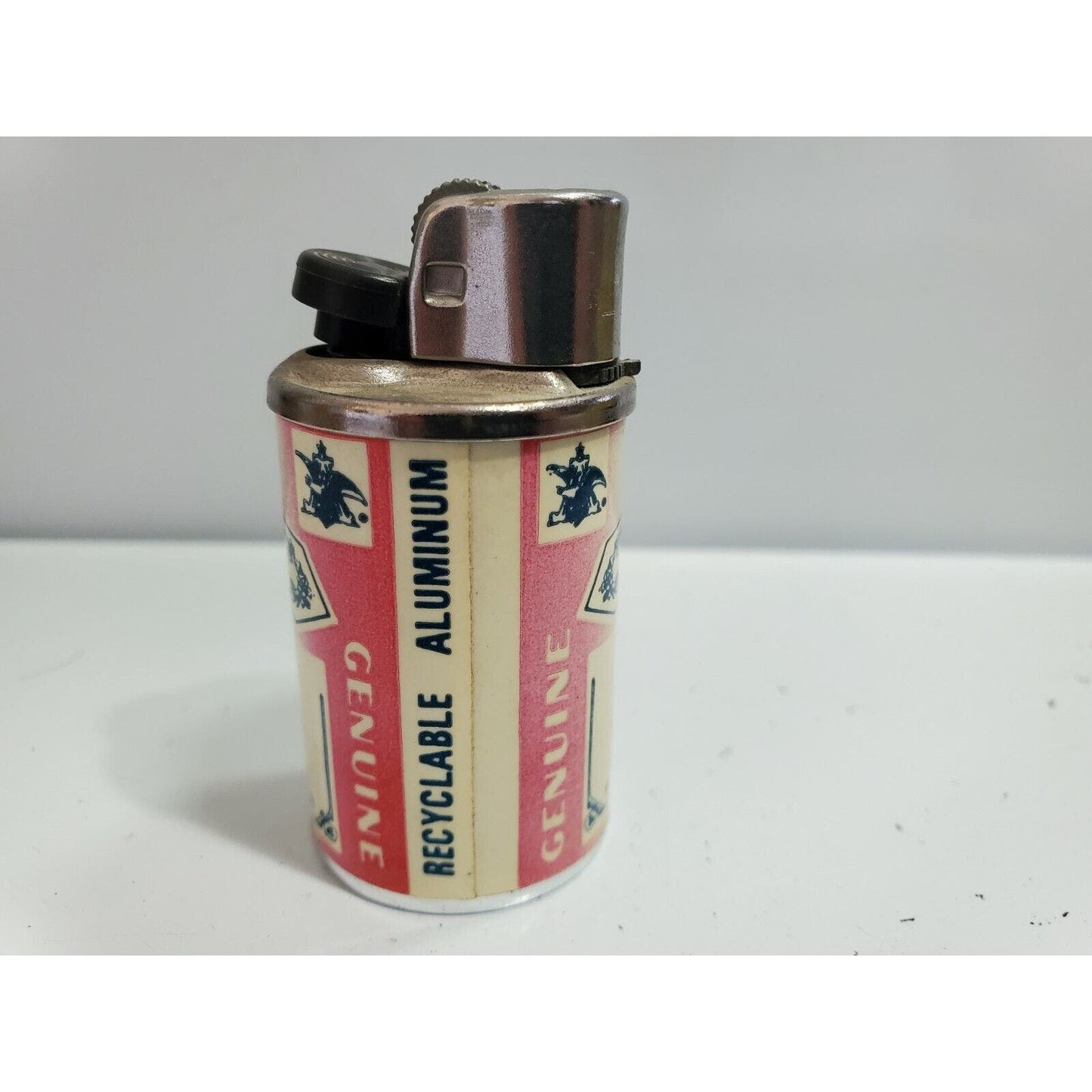 ANTIQUE Budweiser Lager Beer Lighter Bottle Can / Working 4616/28