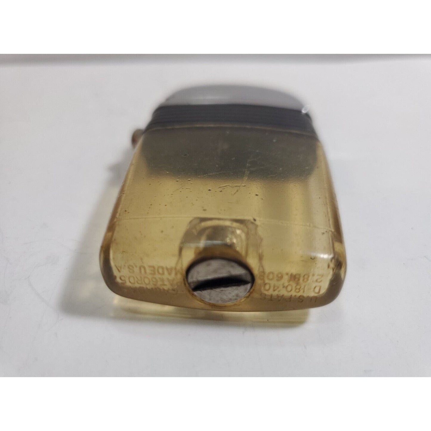 Vintage Working Scripto VU Lighter, Clear No Insert, Black 5986/29