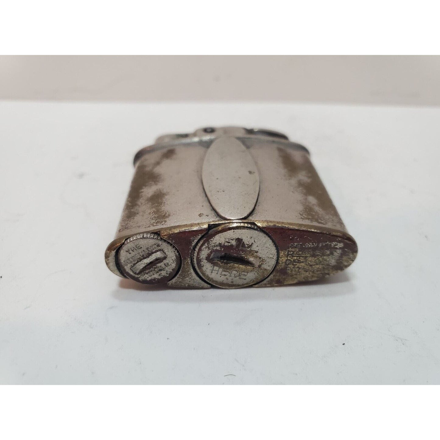 Working Vintage Ronson Art Metal Works Art Deco De-Light Silver Lighter 6250/26