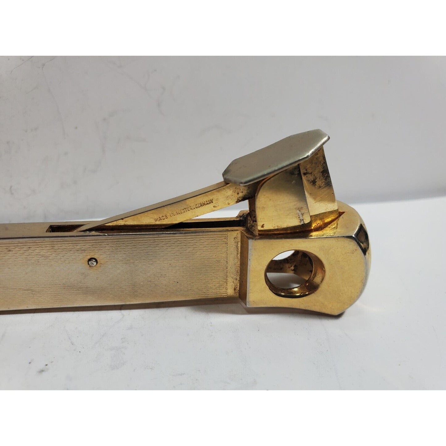 Vintage Working German Donatus Solingen Gold Tone Cigar Cutter 5942/6